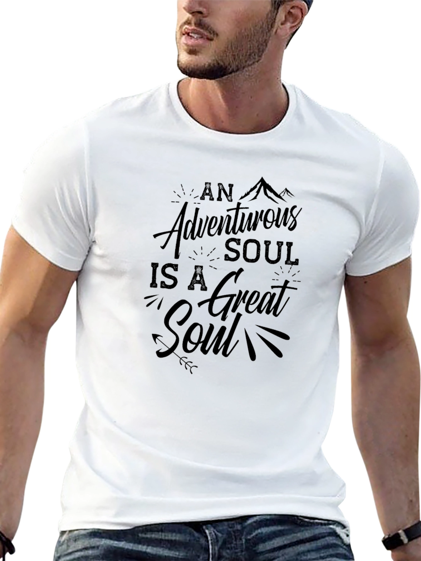Adventurous Soul Graphic T-Shirt - Black