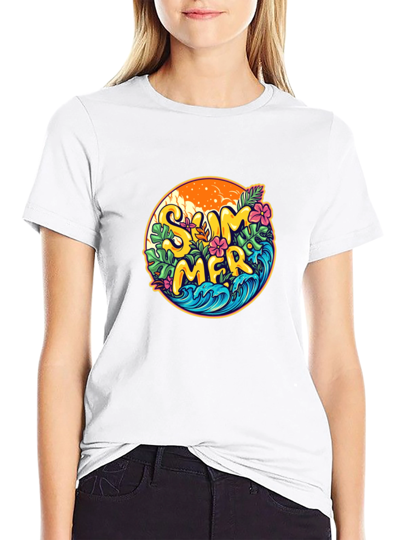 Summer Vibes Graphic T-Shirt - Black