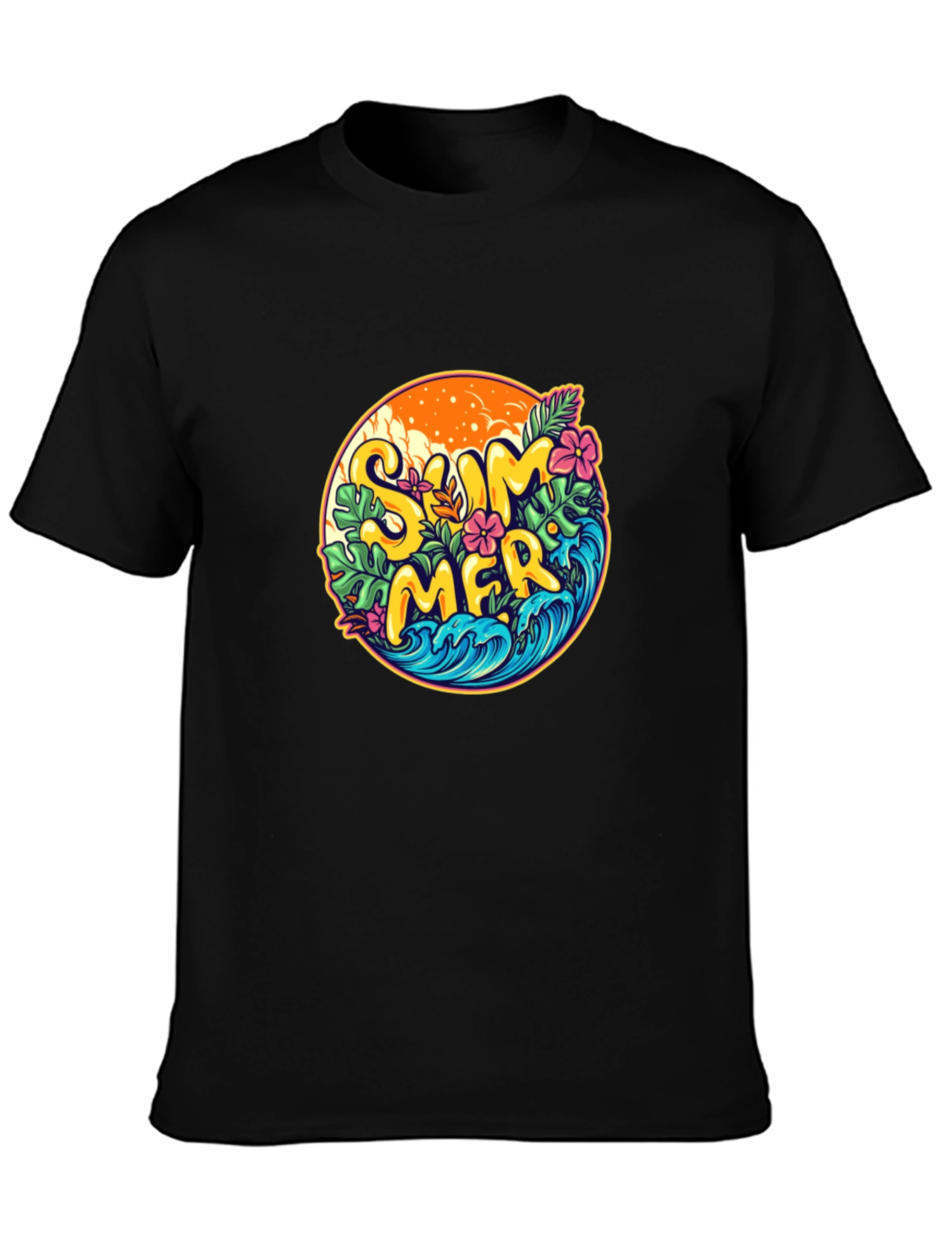 Summer Vibes Graphic T-Shirt - Black