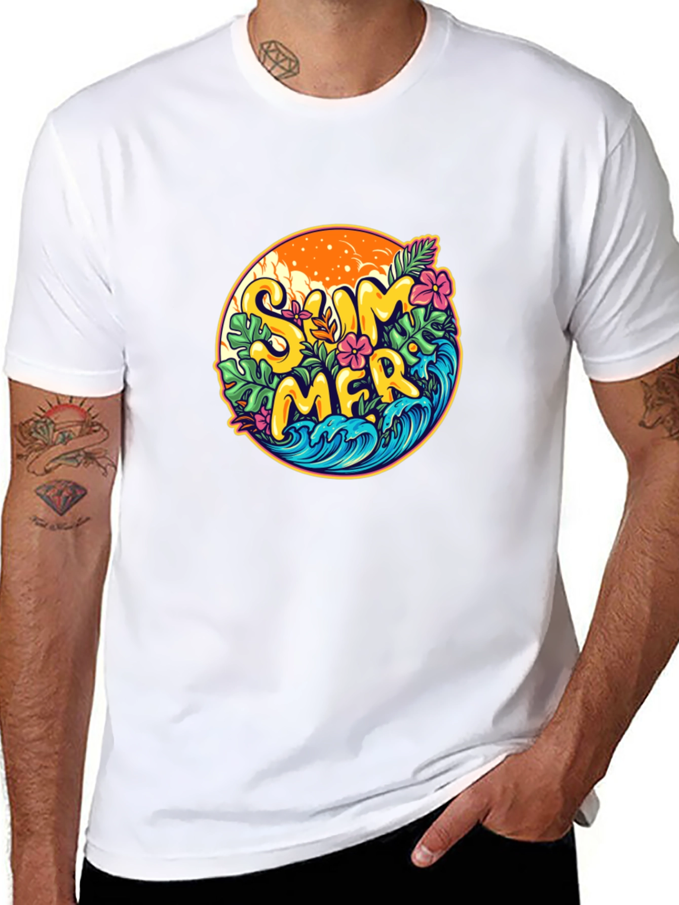 Summer Vibes Graphic T-Shirt - Black