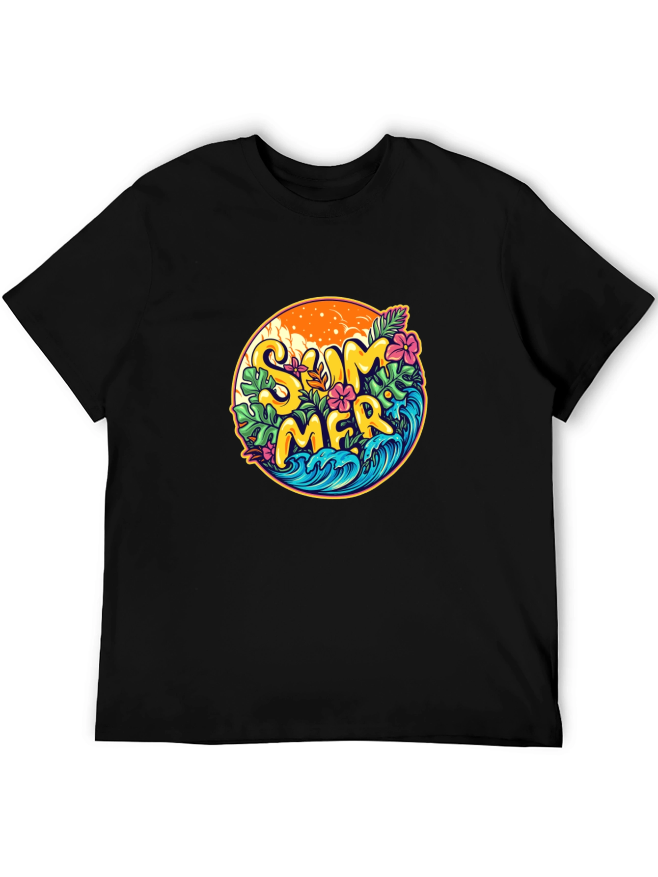 Summer Vibes Graphic T-Shirt - Black
