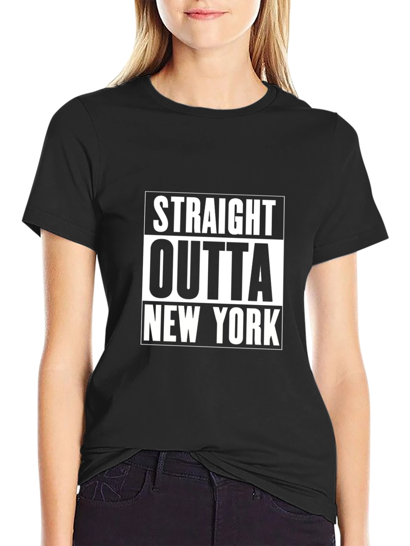 Straight Outta New York Black T-Shirt