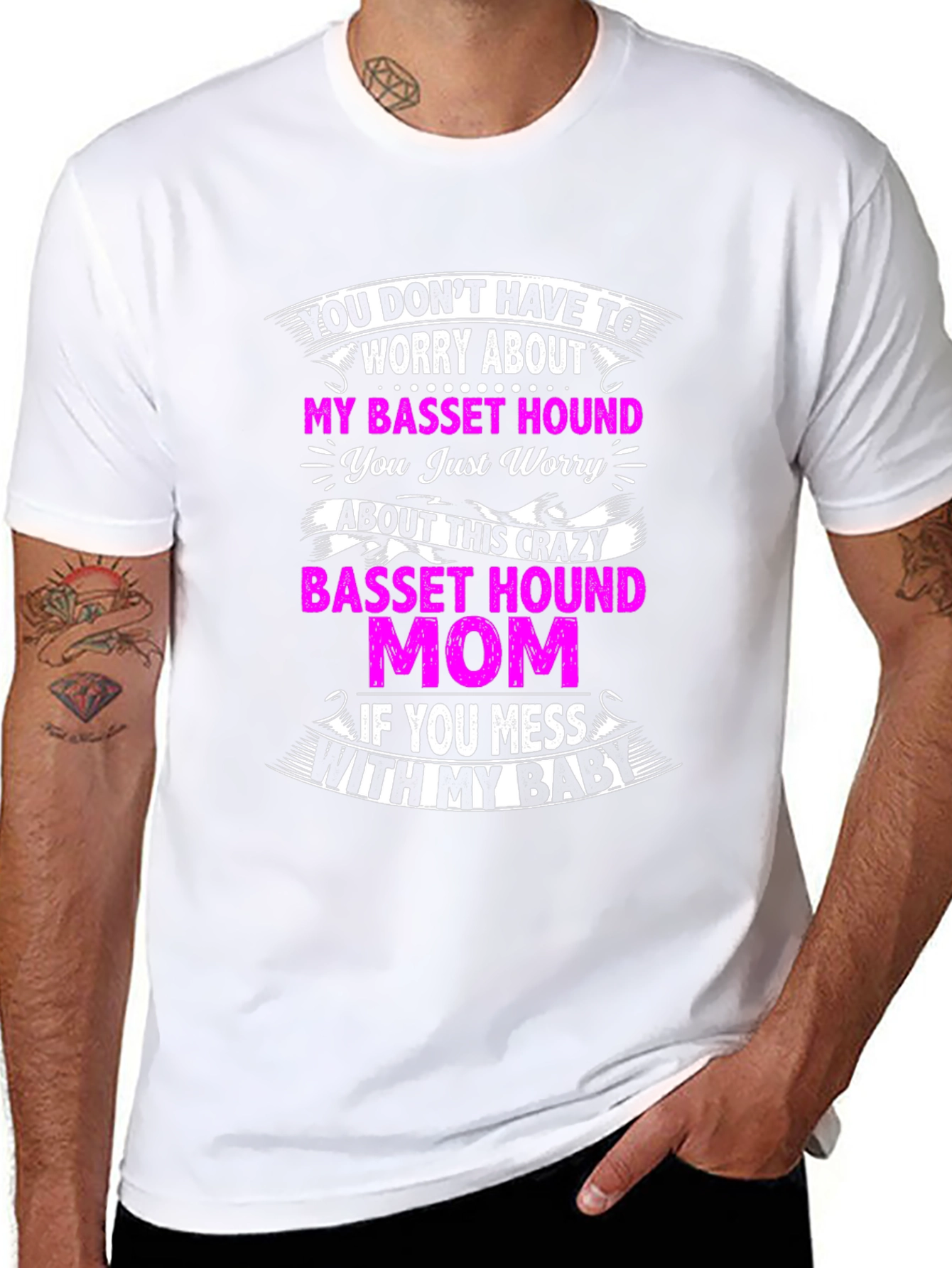 Crazy Basset Hound Mom T-Shirt