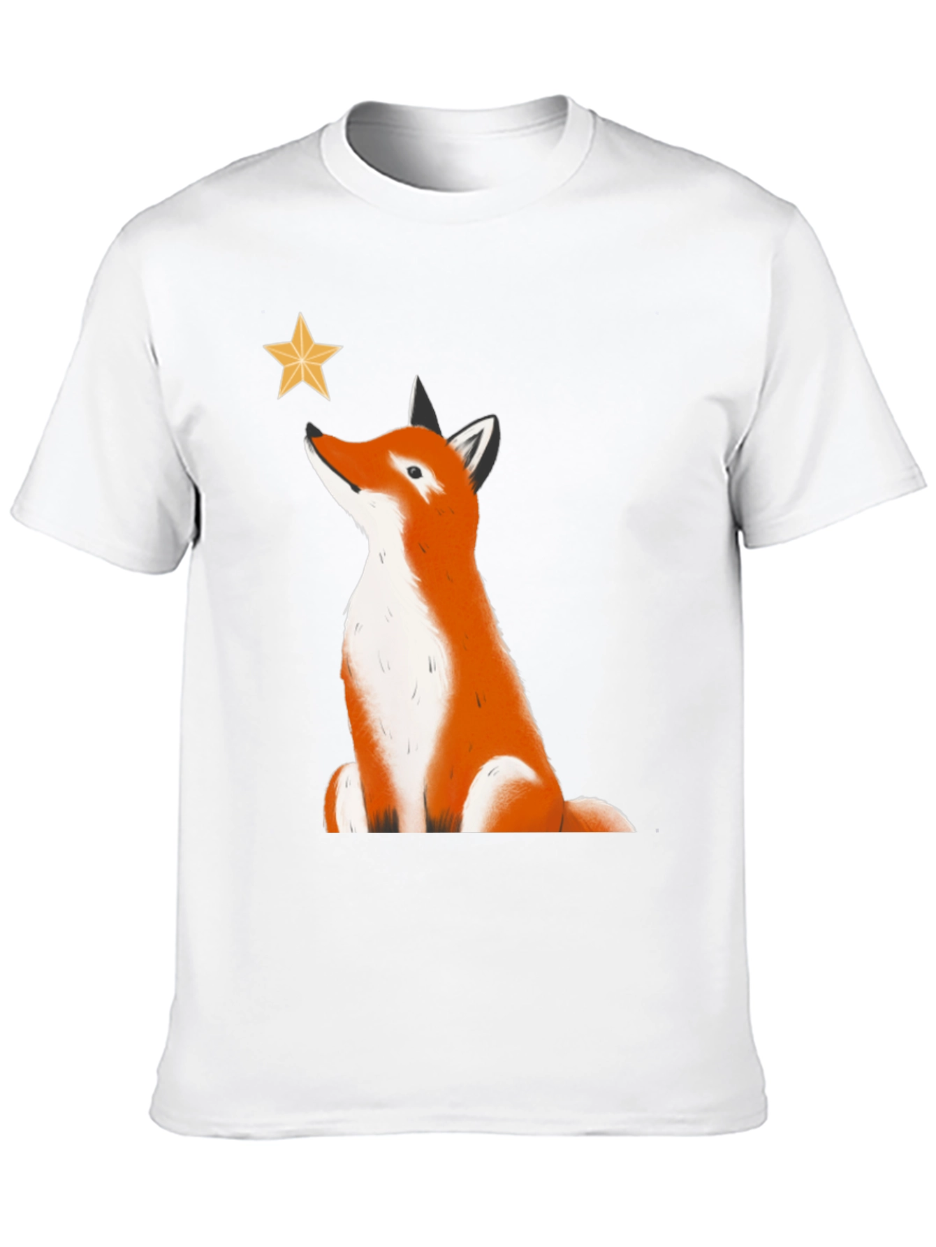 Fox Stargazer Graphic Tee - Black Cotton T-Shirt