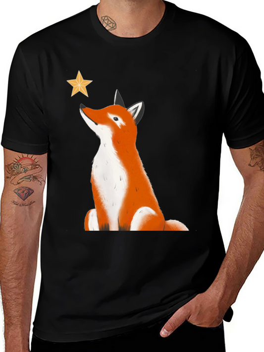 Fox Stargazer Graphic Tee - Black Cotton T-Shirt