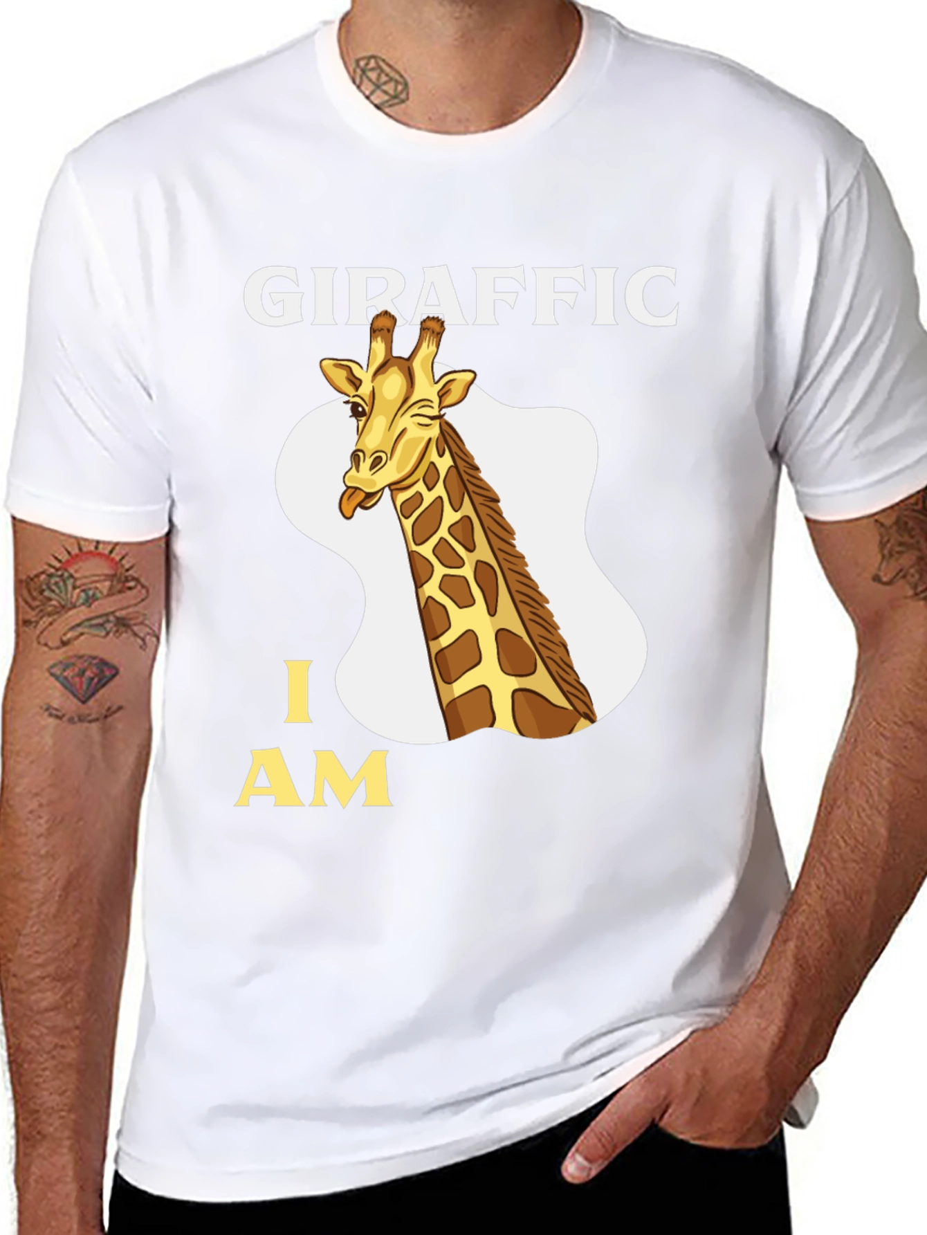 Giraffric I AM Tee - Funny Giraffe Cartoon T-Shirt