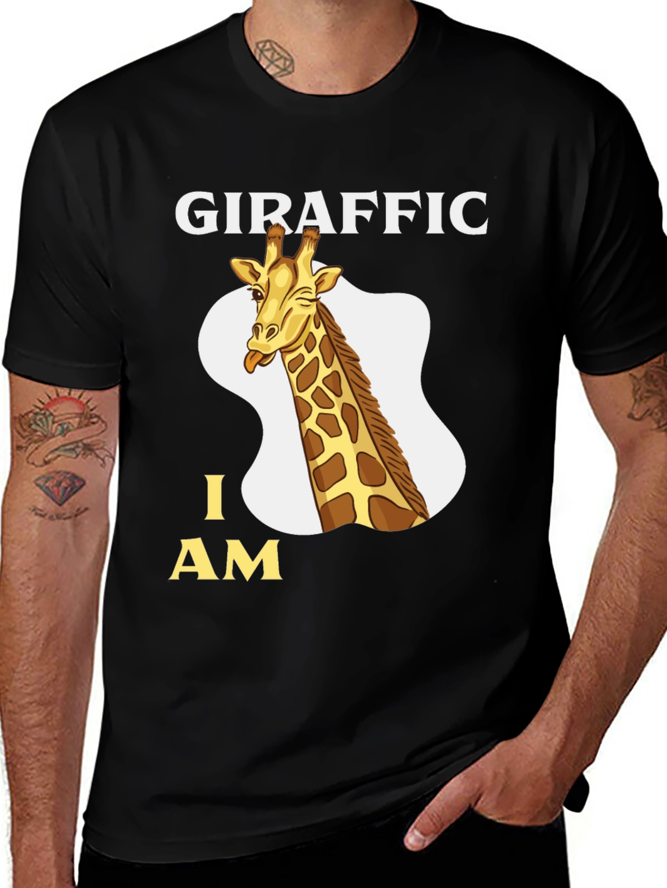 Giraffric I AM Tee - Funny Giraffe Cartoon T-Shirt