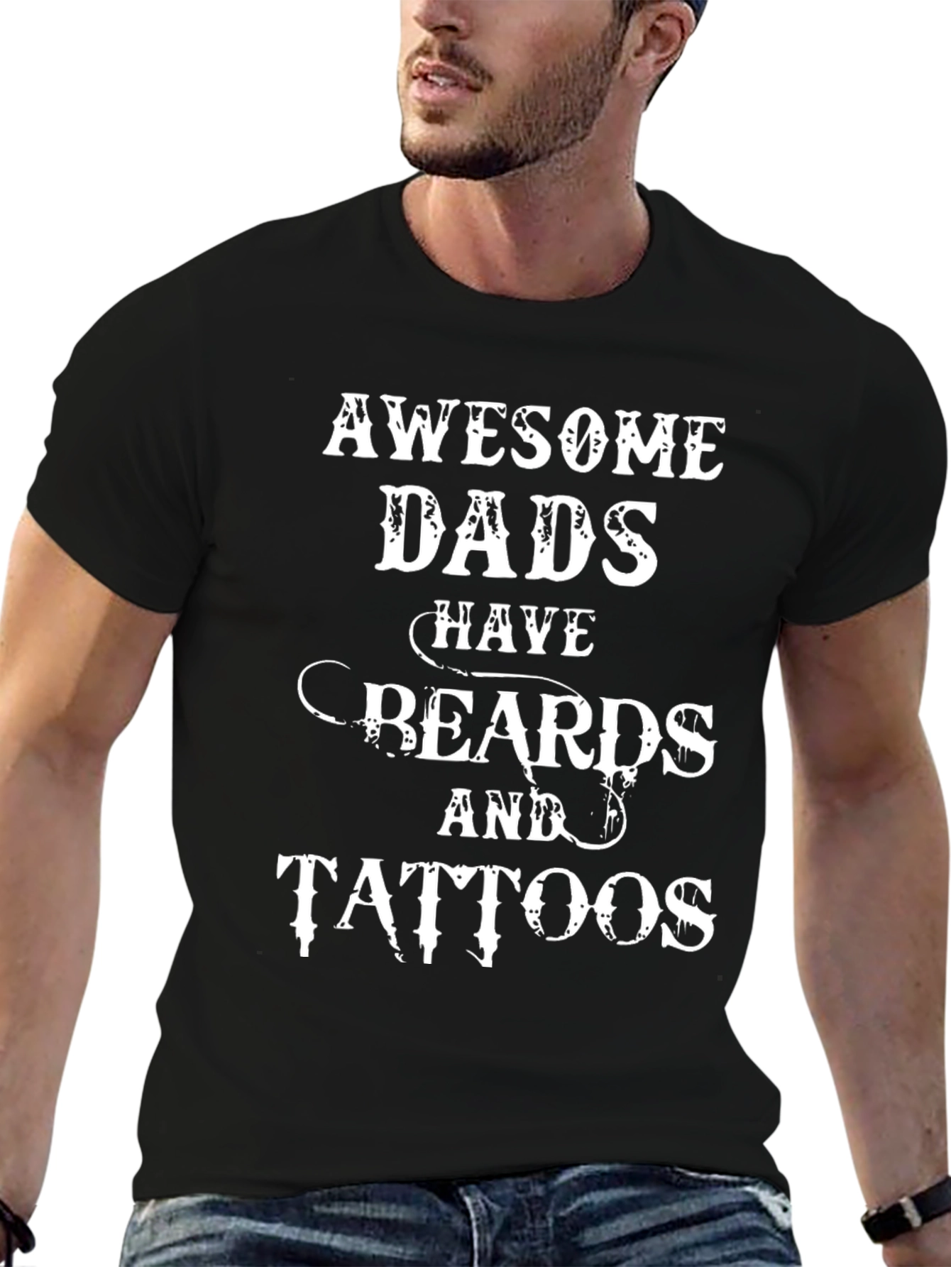 Awesome Dads Beards and Tattoos T-Shirt
