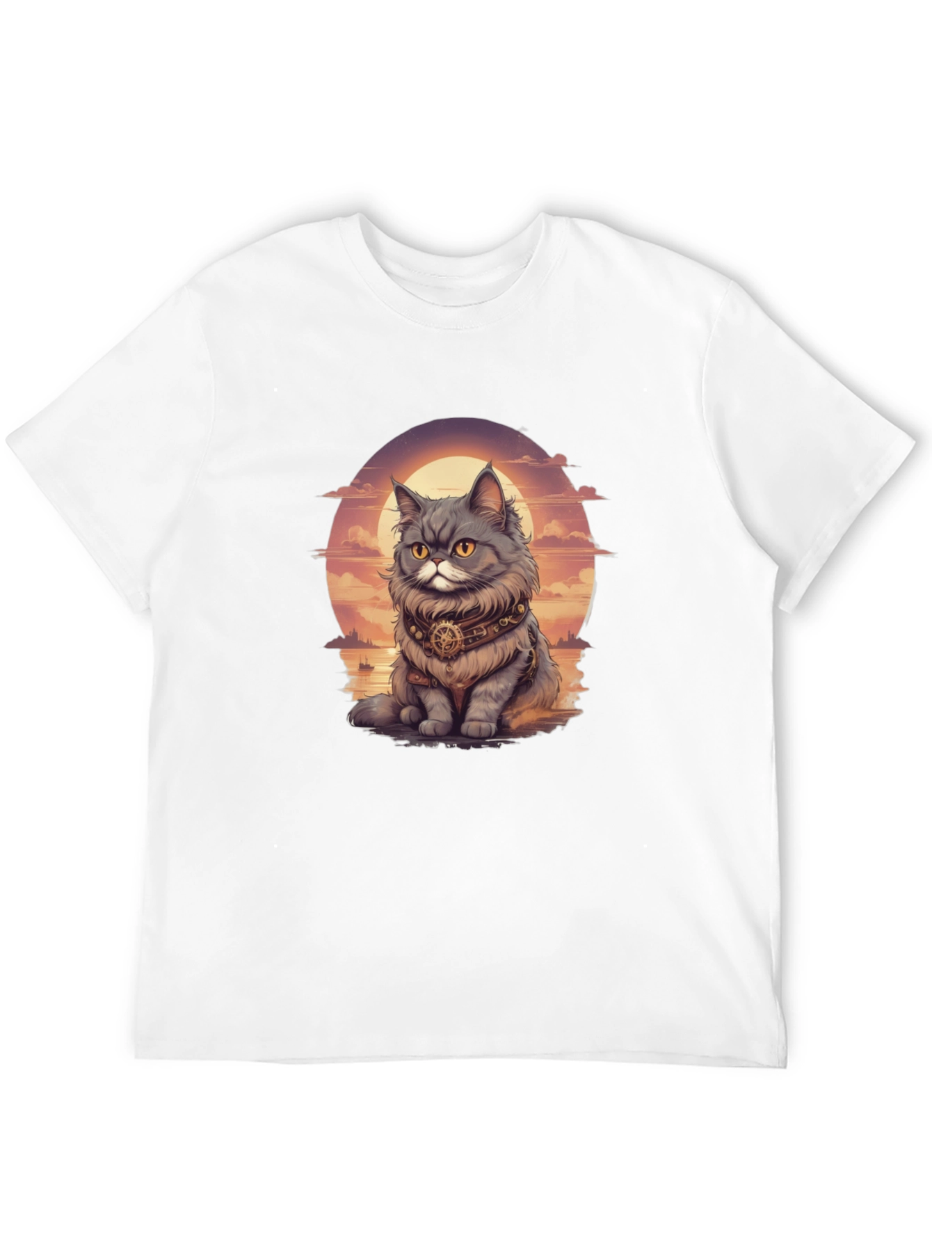 Steampunk Cat T-Shirt - Unique Graphic Tee