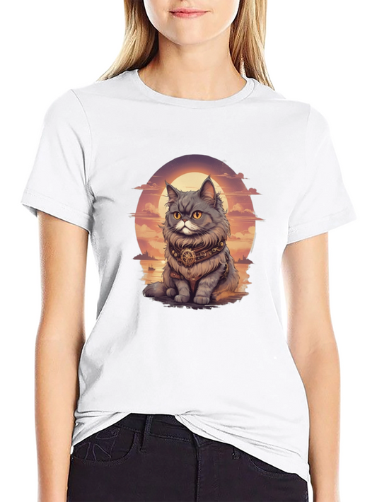 Steampunk Cat T-Shirt - Unique Graphic Tee