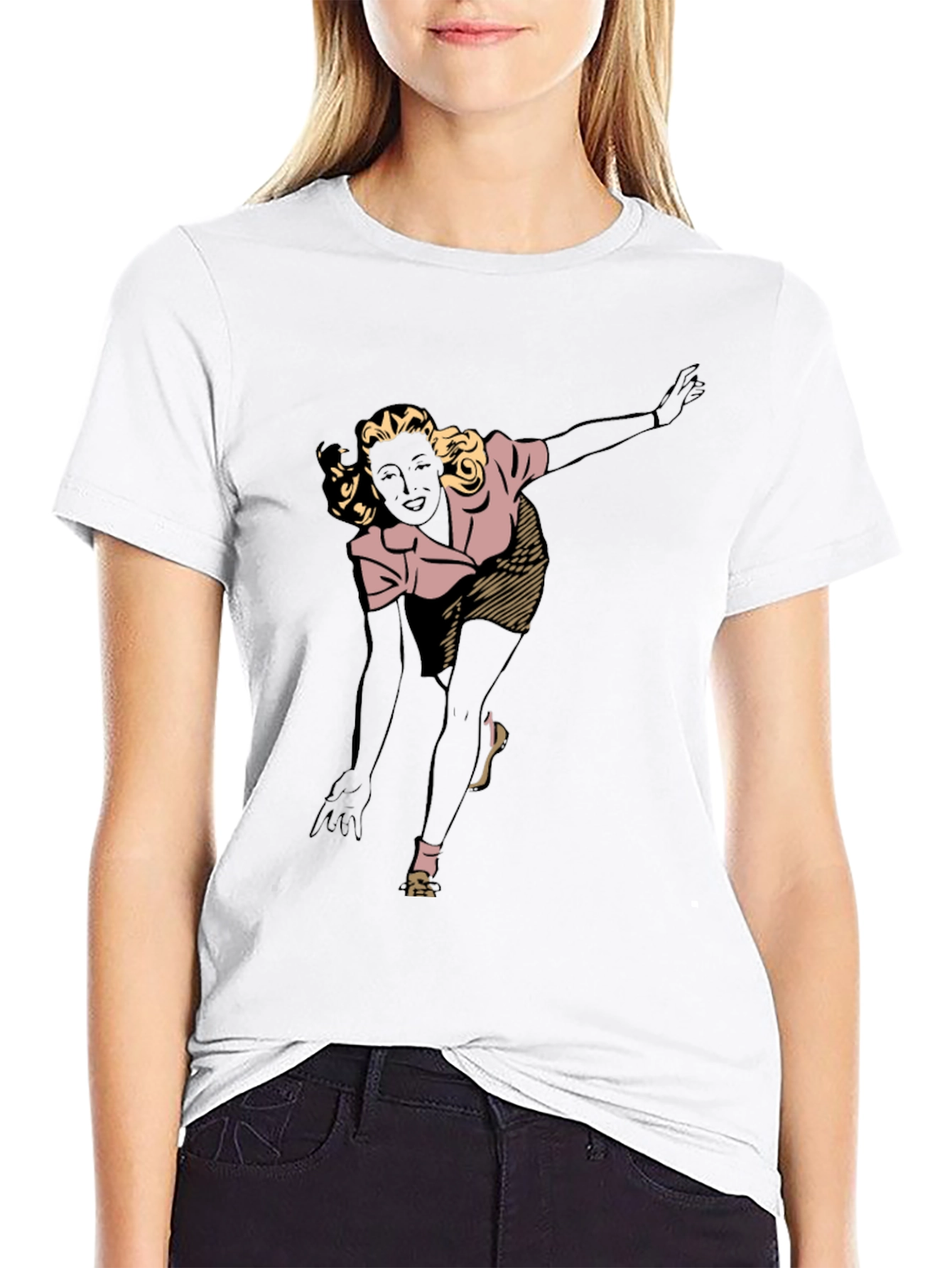 Retro Bowling Girl Graphic Tee