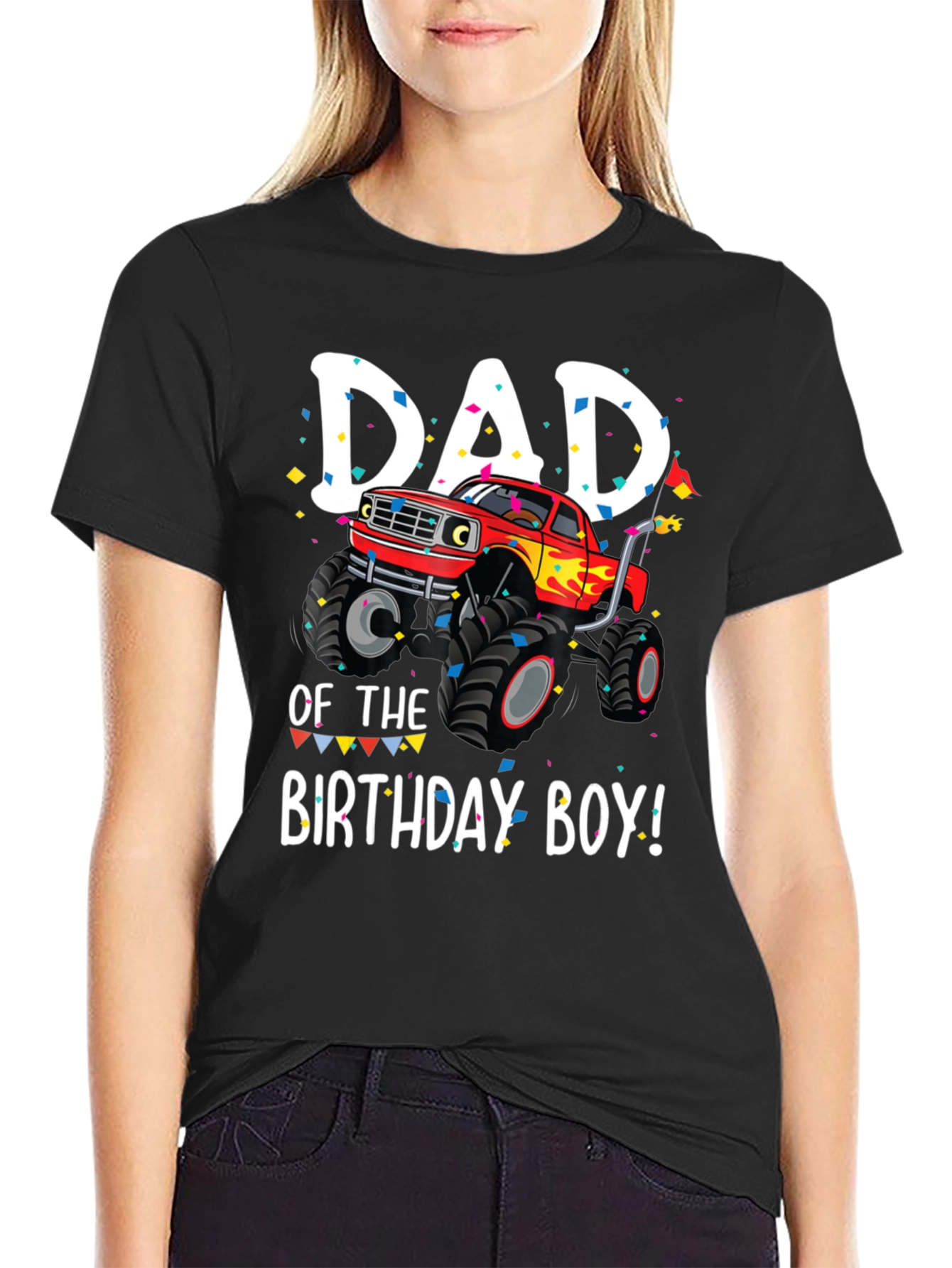 Dad of the Birthday Boy Monster Truck T-Shirt