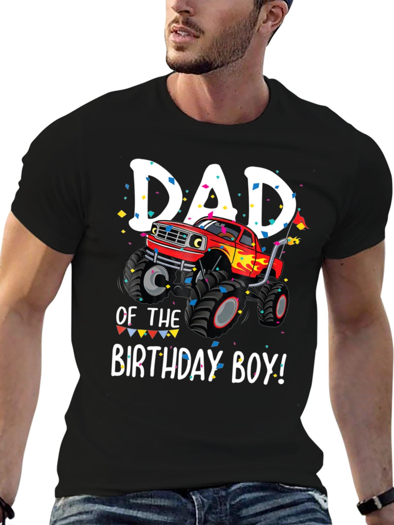 Dad of the Birthday Boy Monster Truck T-Shirt