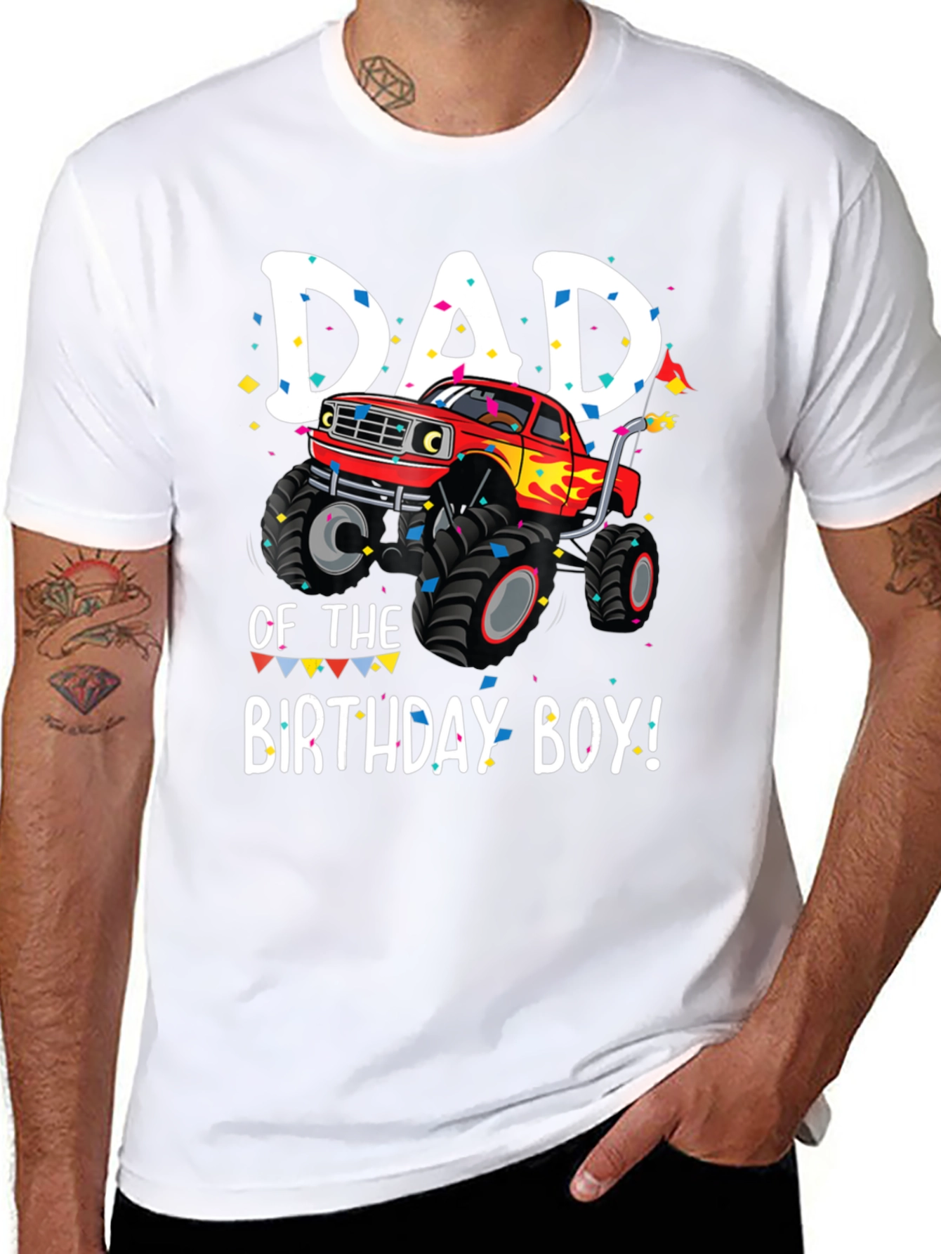 Dad of the Birthday Boy Monster Truck T-Shirt