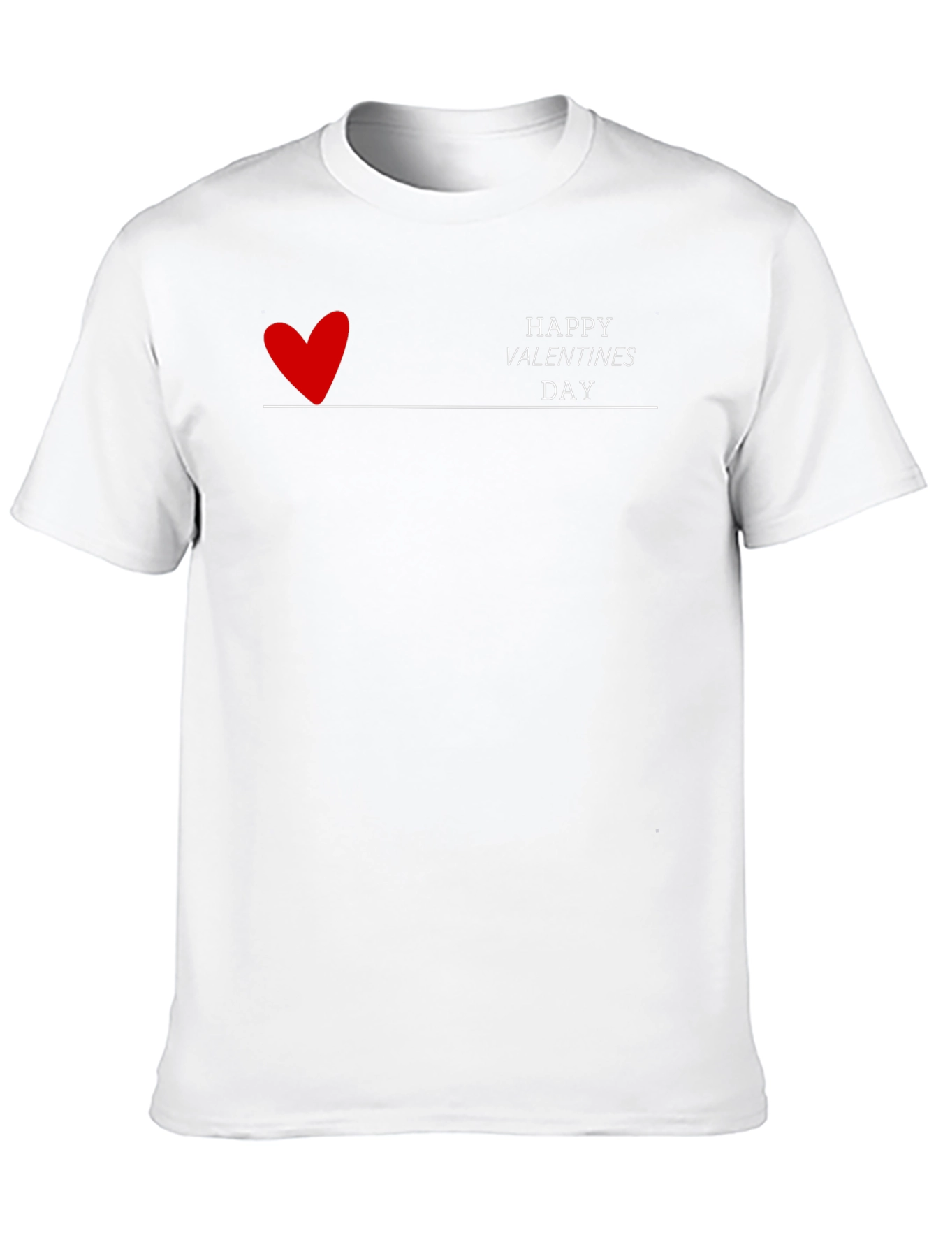Happy Valentines Day Graphic Black T-Shirt