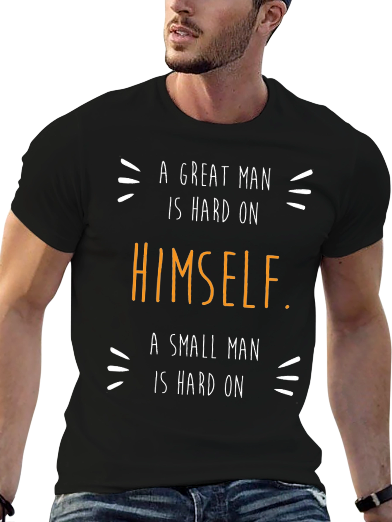 Mens A Great Man Graphic Tee - Black