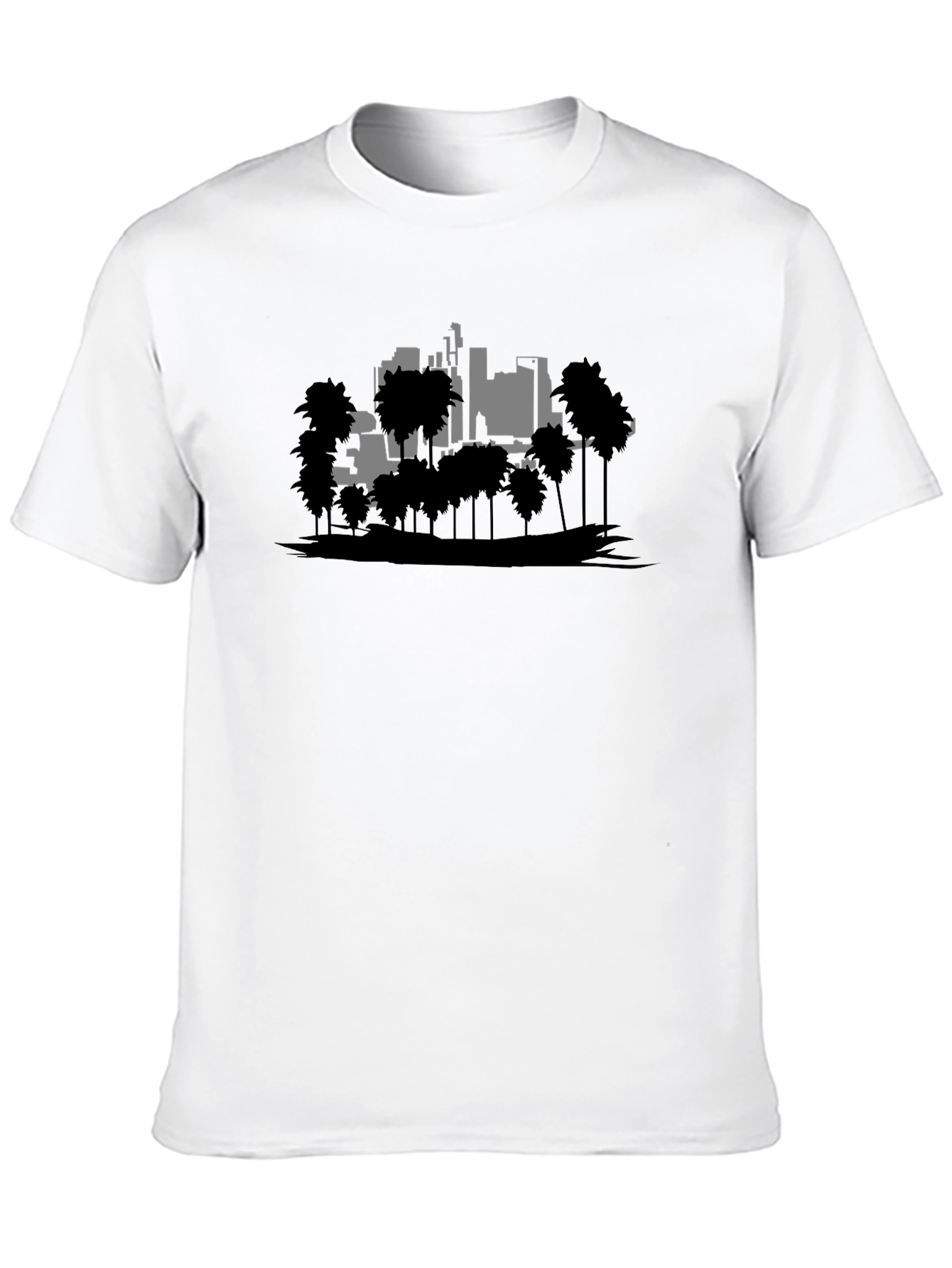 Retro Cityscape Graphic Tee - Black