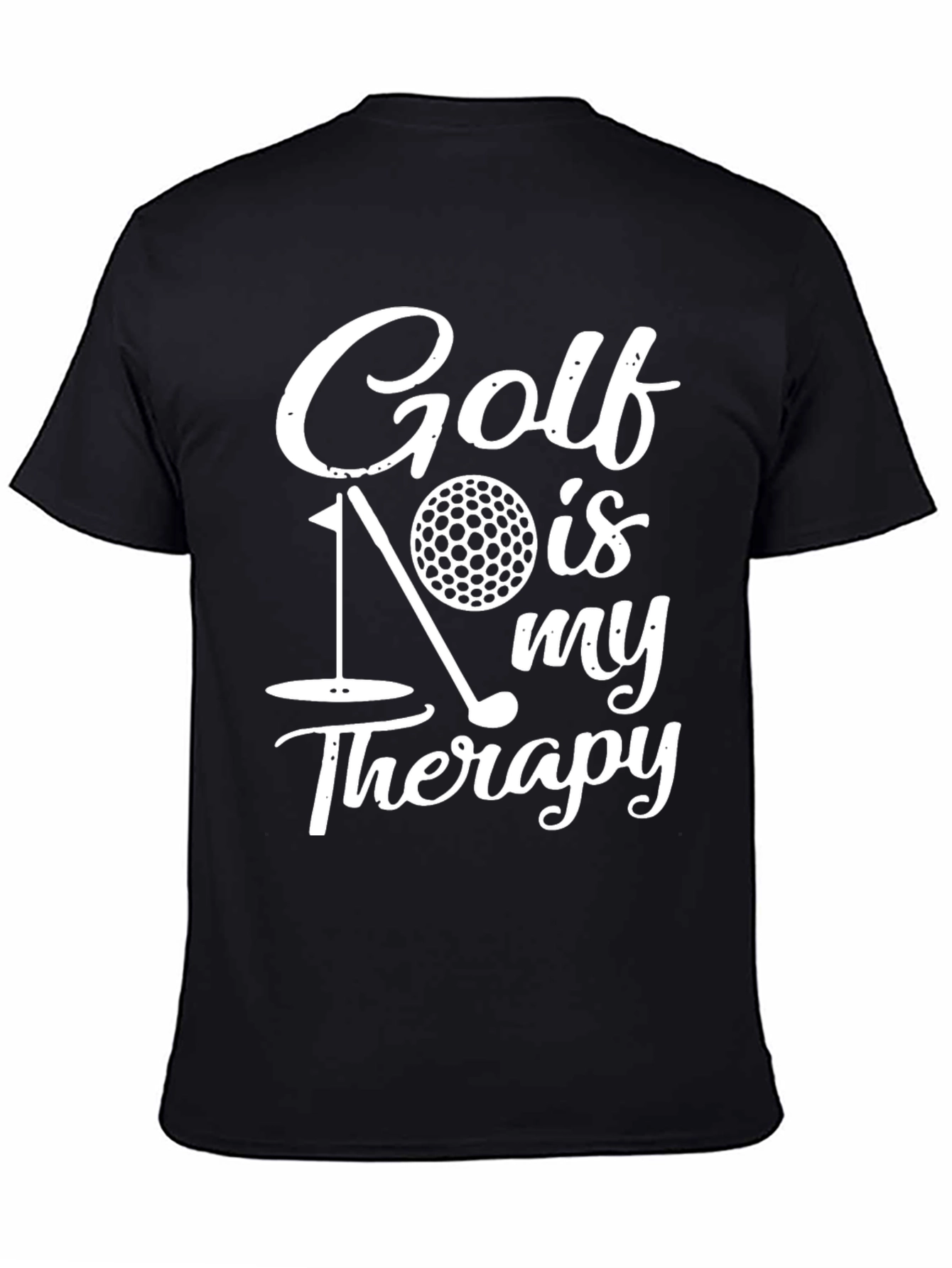 Golf Is My Therapy Graphic Tee - Black