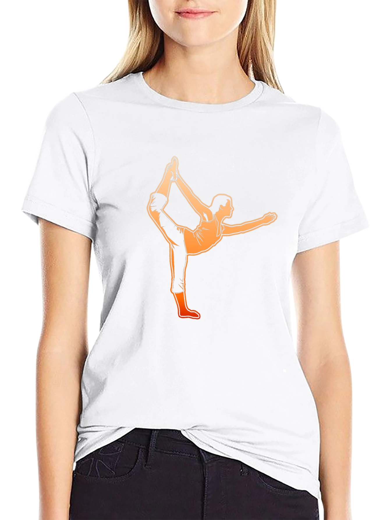 Yoga Pose Graphic Black T-Shirt