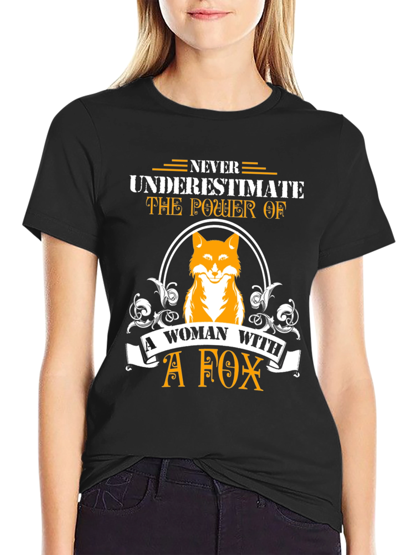 Never Underestimate Woman With A Fox T-Shirt