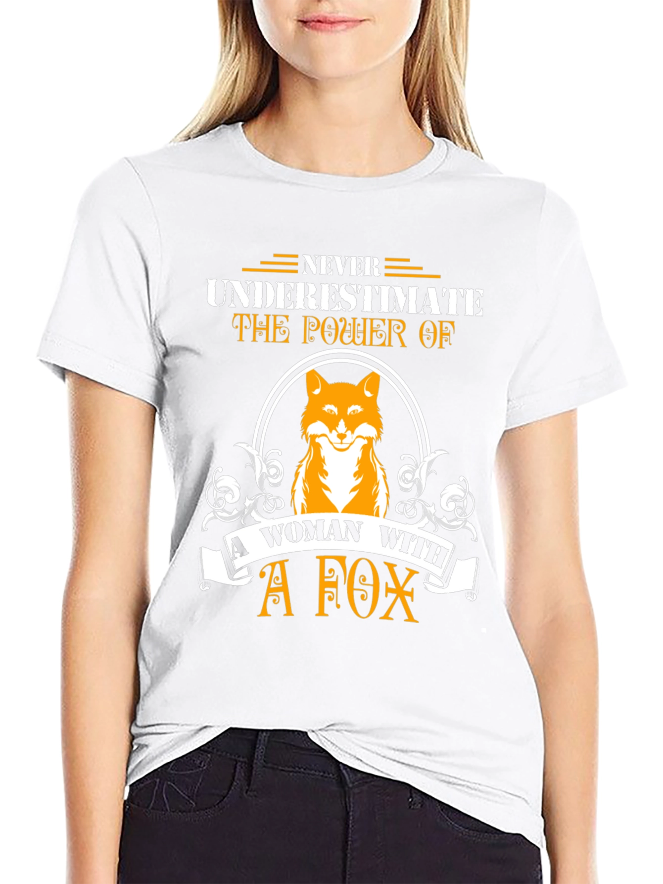 Never Underestimate Woman With A Fox T-Shirt