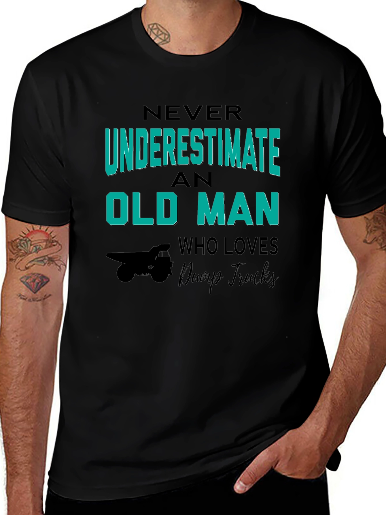 Never Underestimate Old Man Dump Truck T-Shirt
