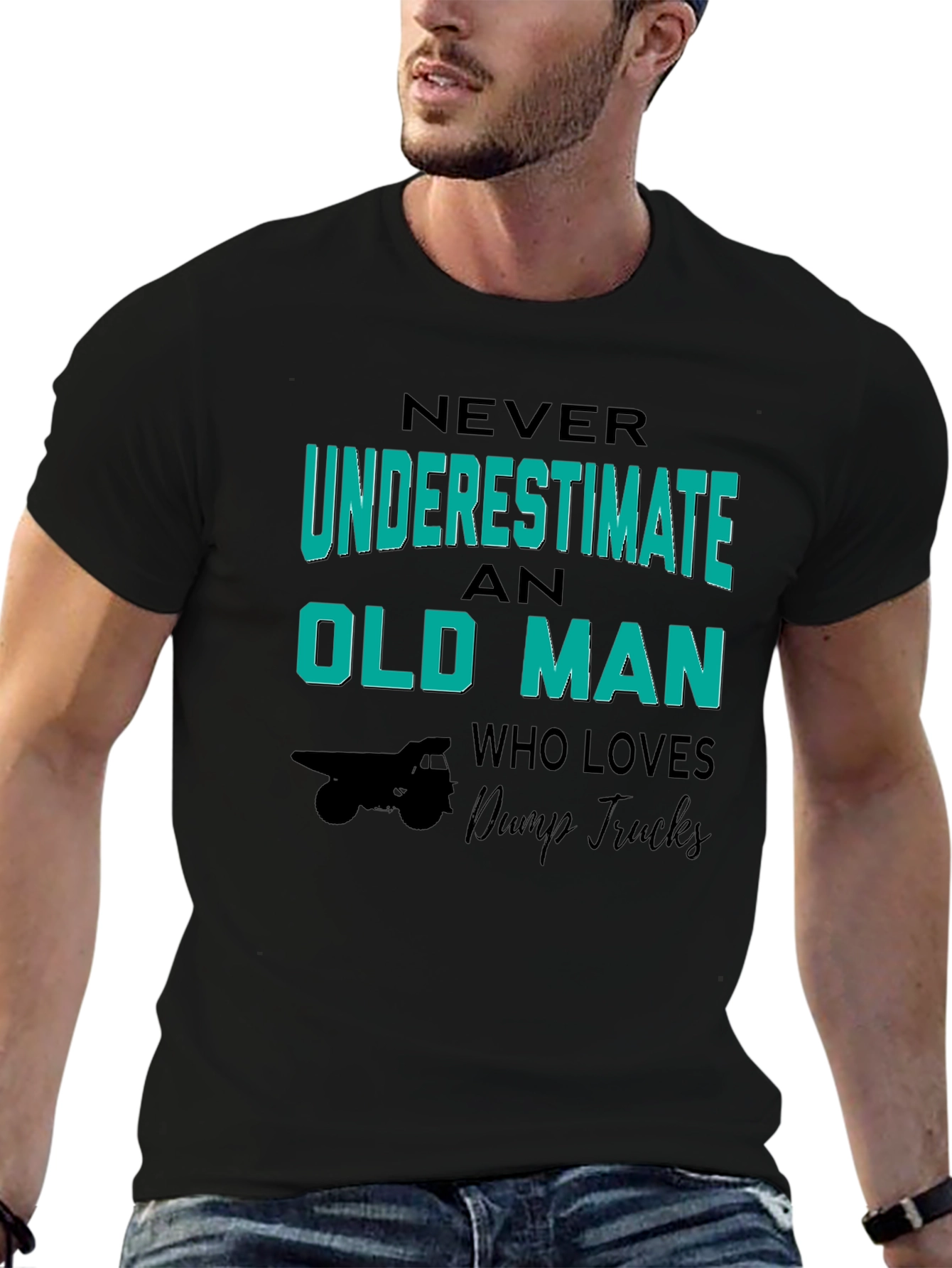 Never Underestimate Old Man Dump Truck T-Shirt