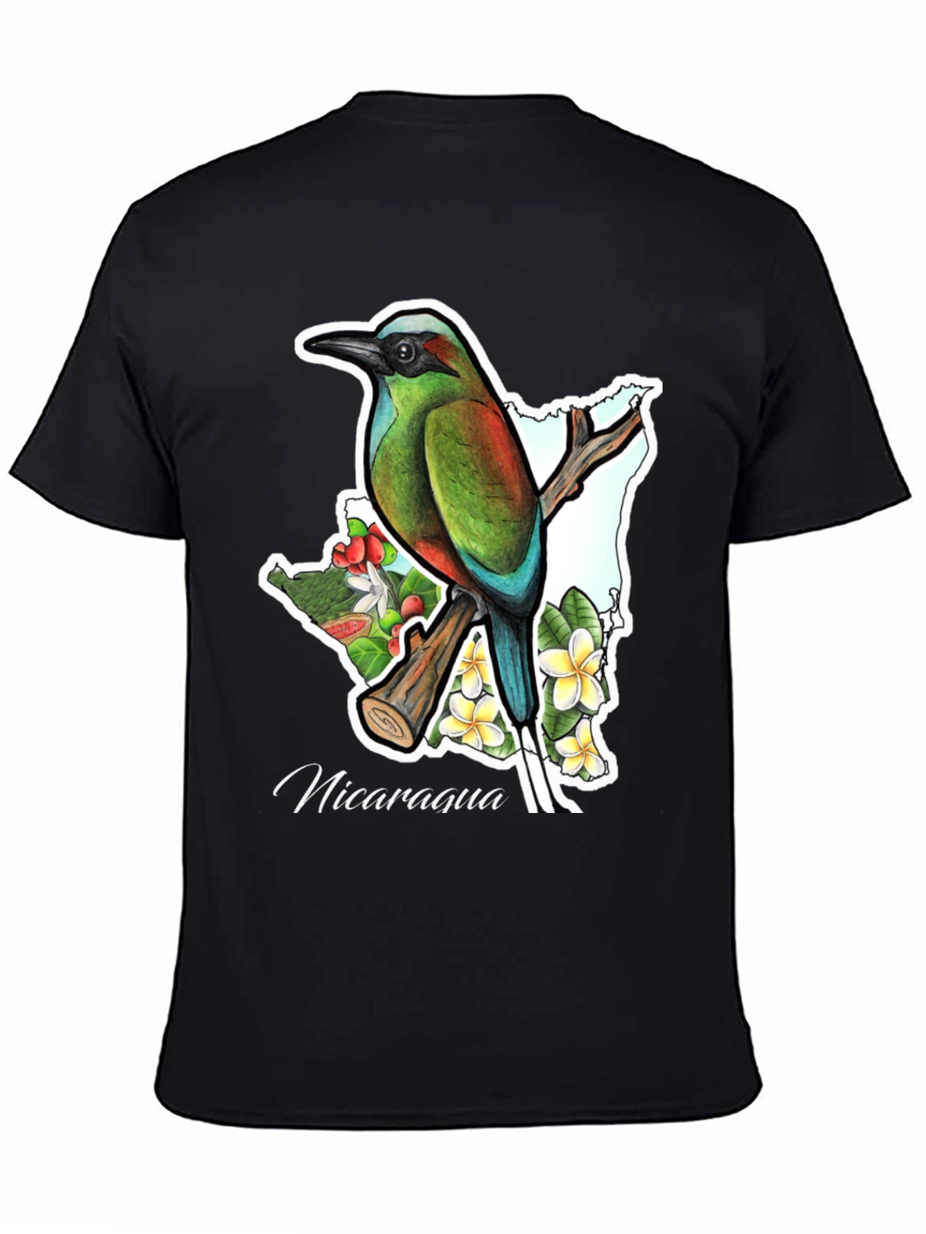 Nicaragua Bird & Flowers Graphic T-Shirt