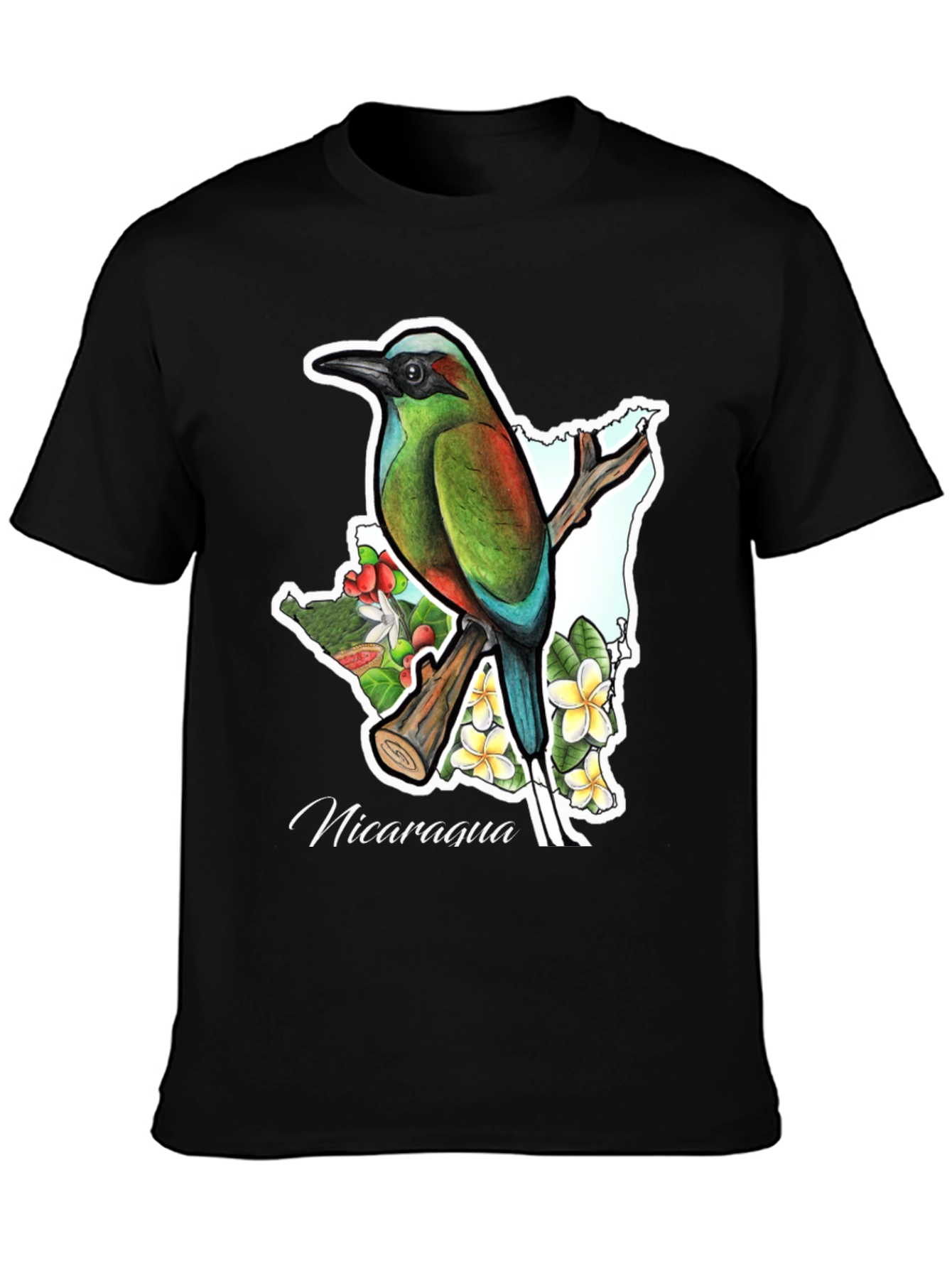 Nicaragua Bird & Flowers Graphic T-Shirt