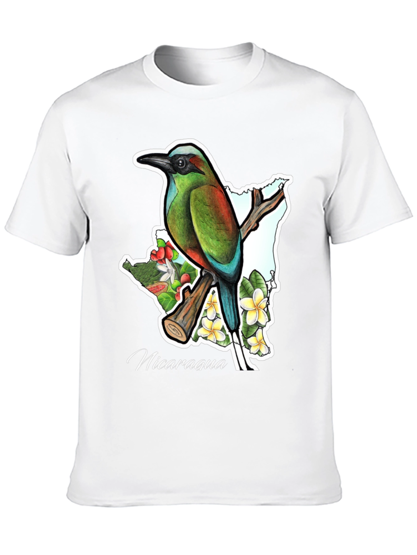 Nicaragua Bird & Flowers Graphic T-Shirt