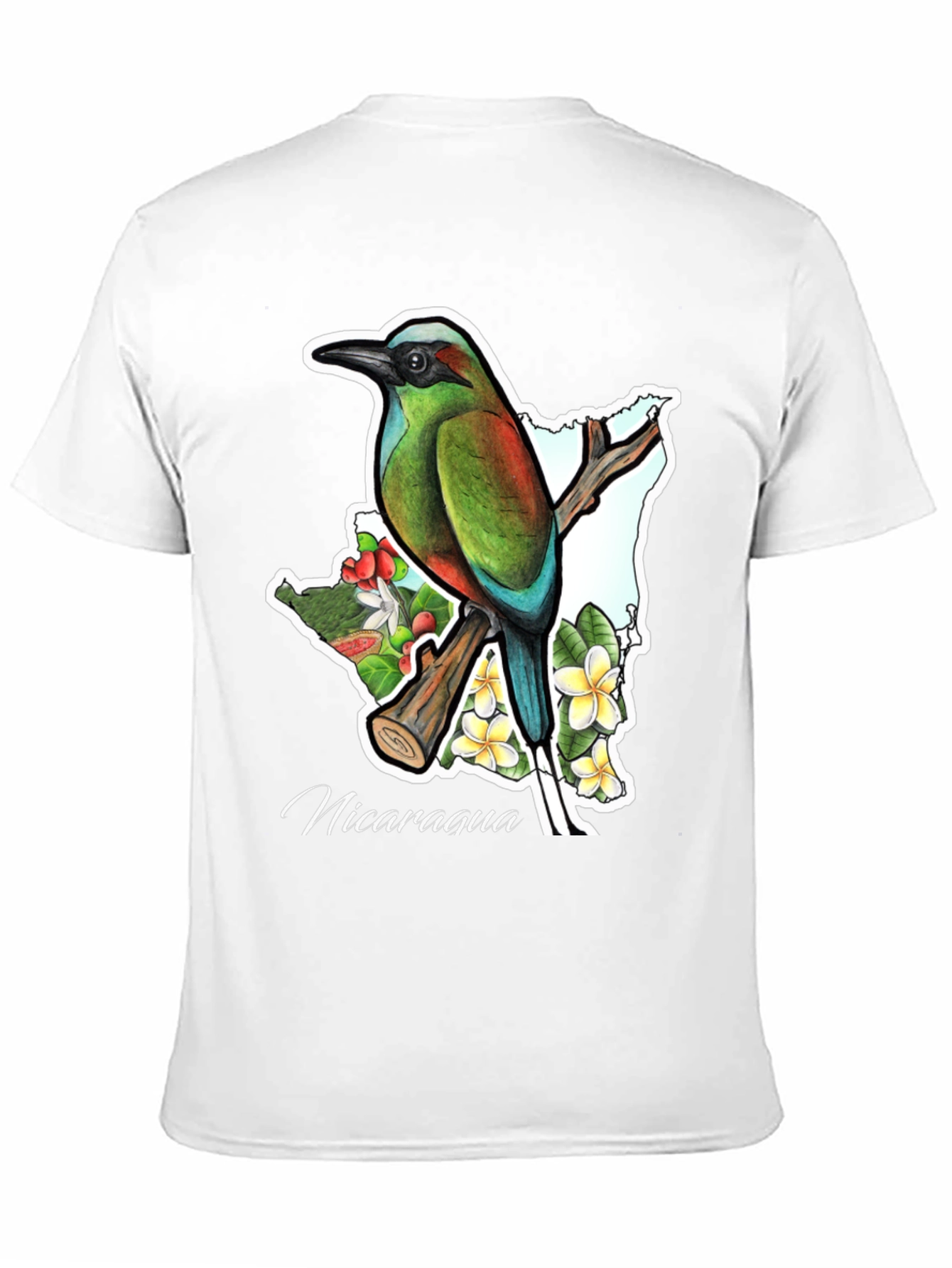 Nicaragua Bird & Flowers Graphic T-Shirt