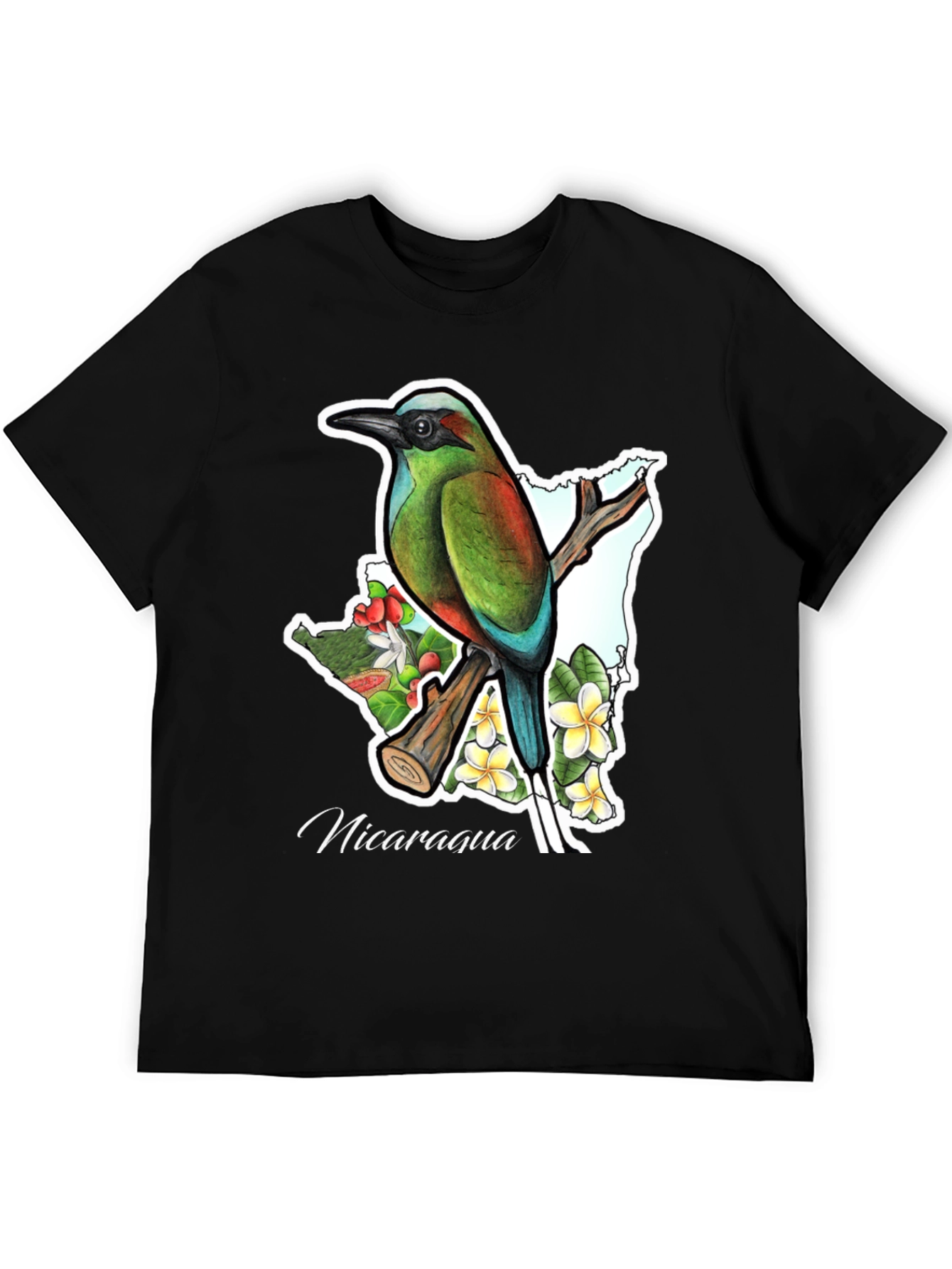 Nicaragua Bird & Flowers Graphic T-Shirt