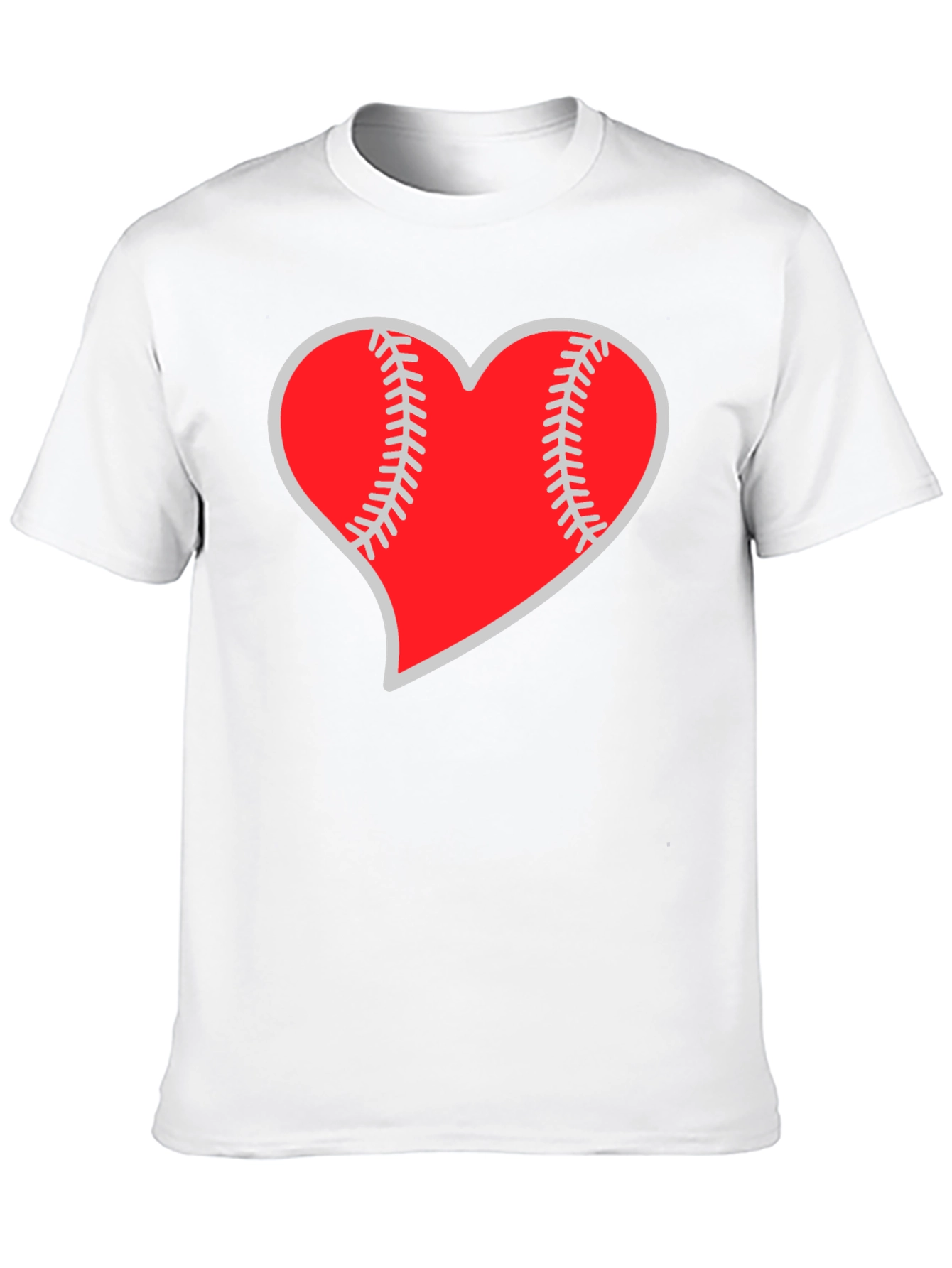 Baseball Heart Graphic Tee - Black Casual T-Shirt