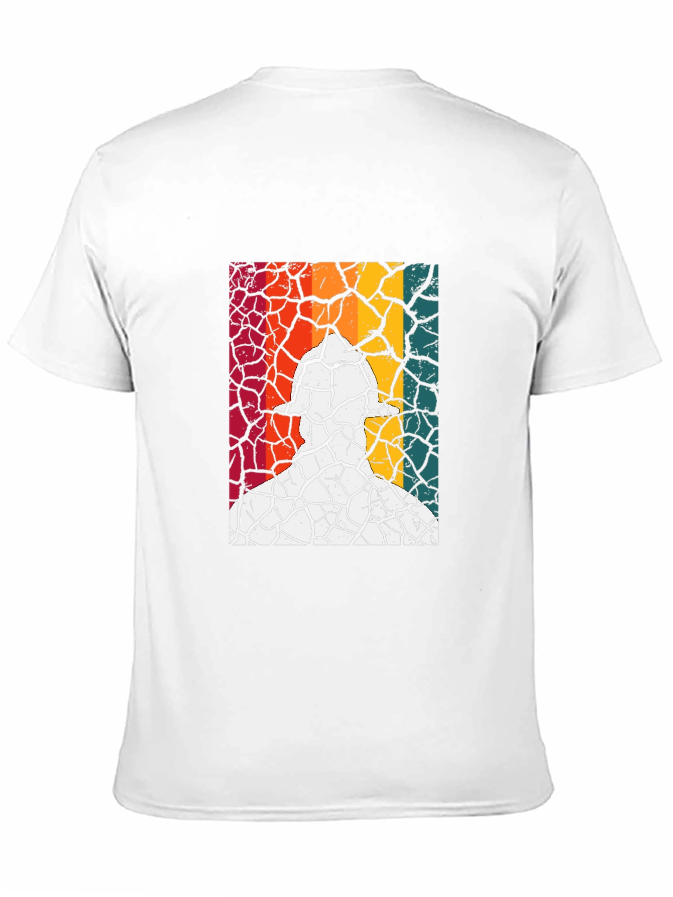 Retro Fireman Cracked Earth Black T-Shirt