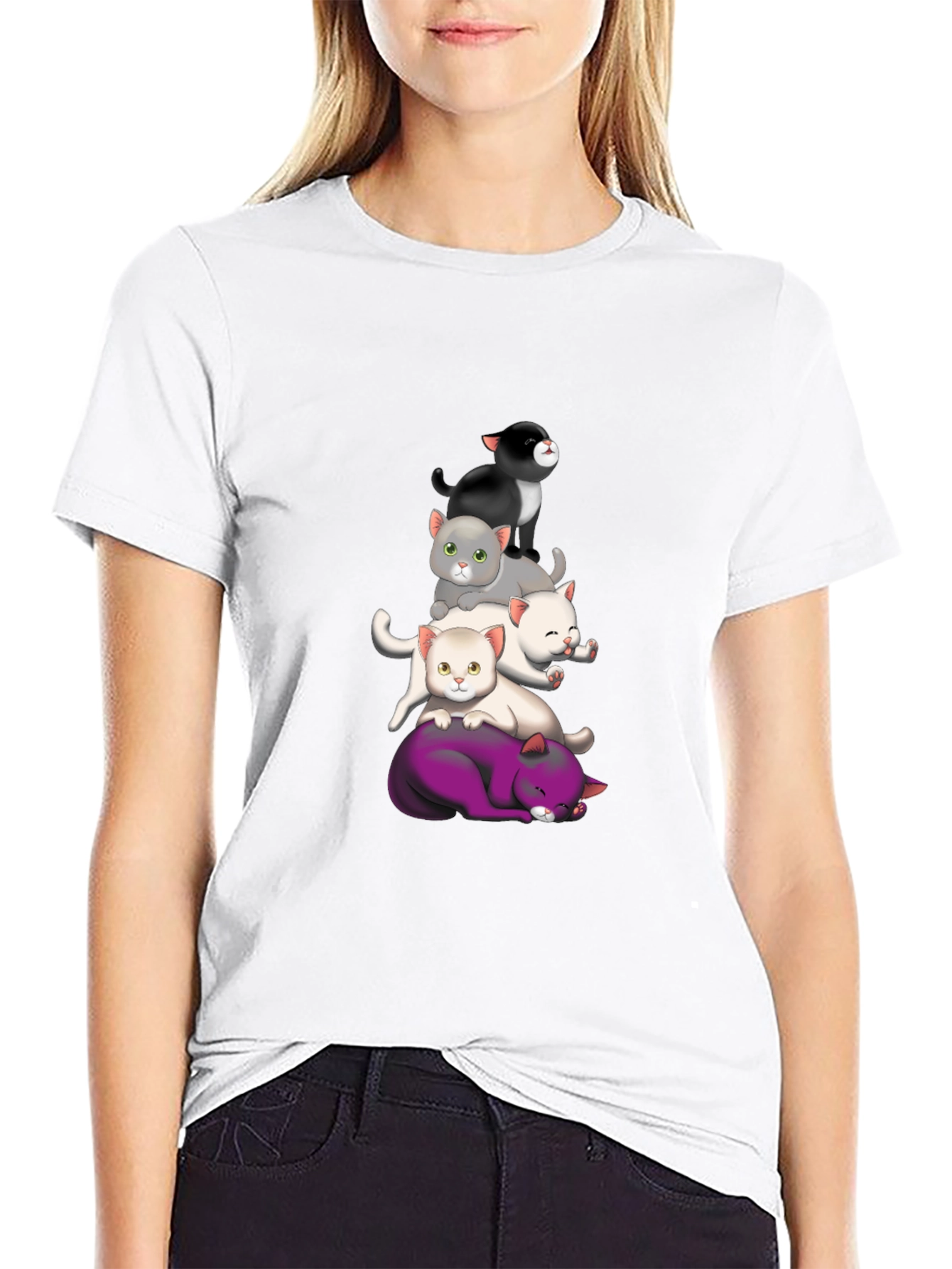 Stacked Cats Graphic Tee