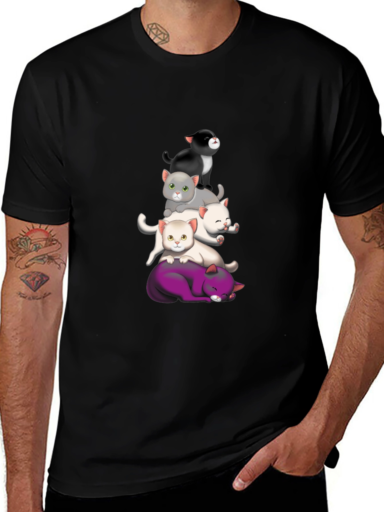 Stacked Cats Graphic Tee