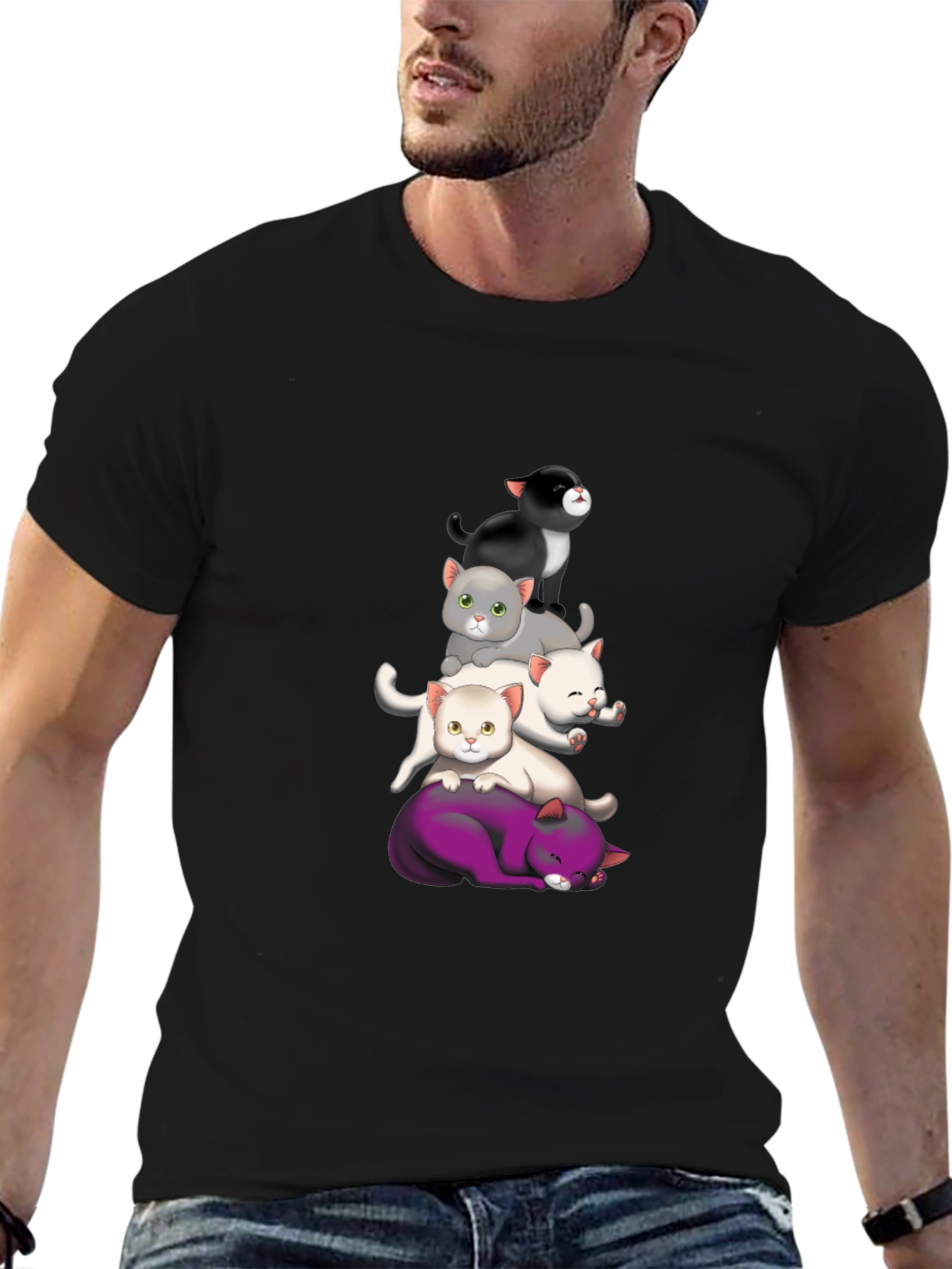 Stacked Cats Graphic Tee
