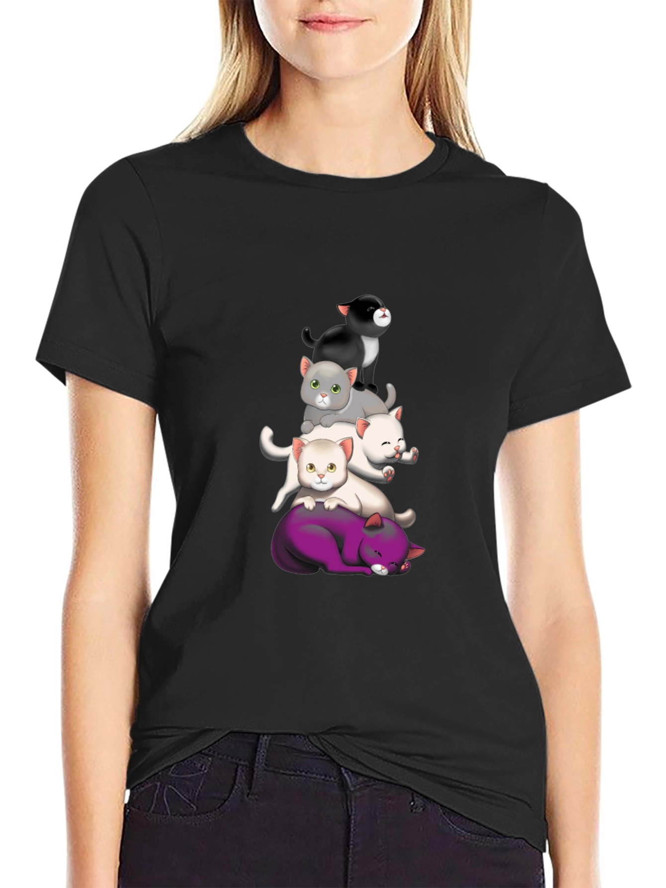Stacked Cats Graphic Tee