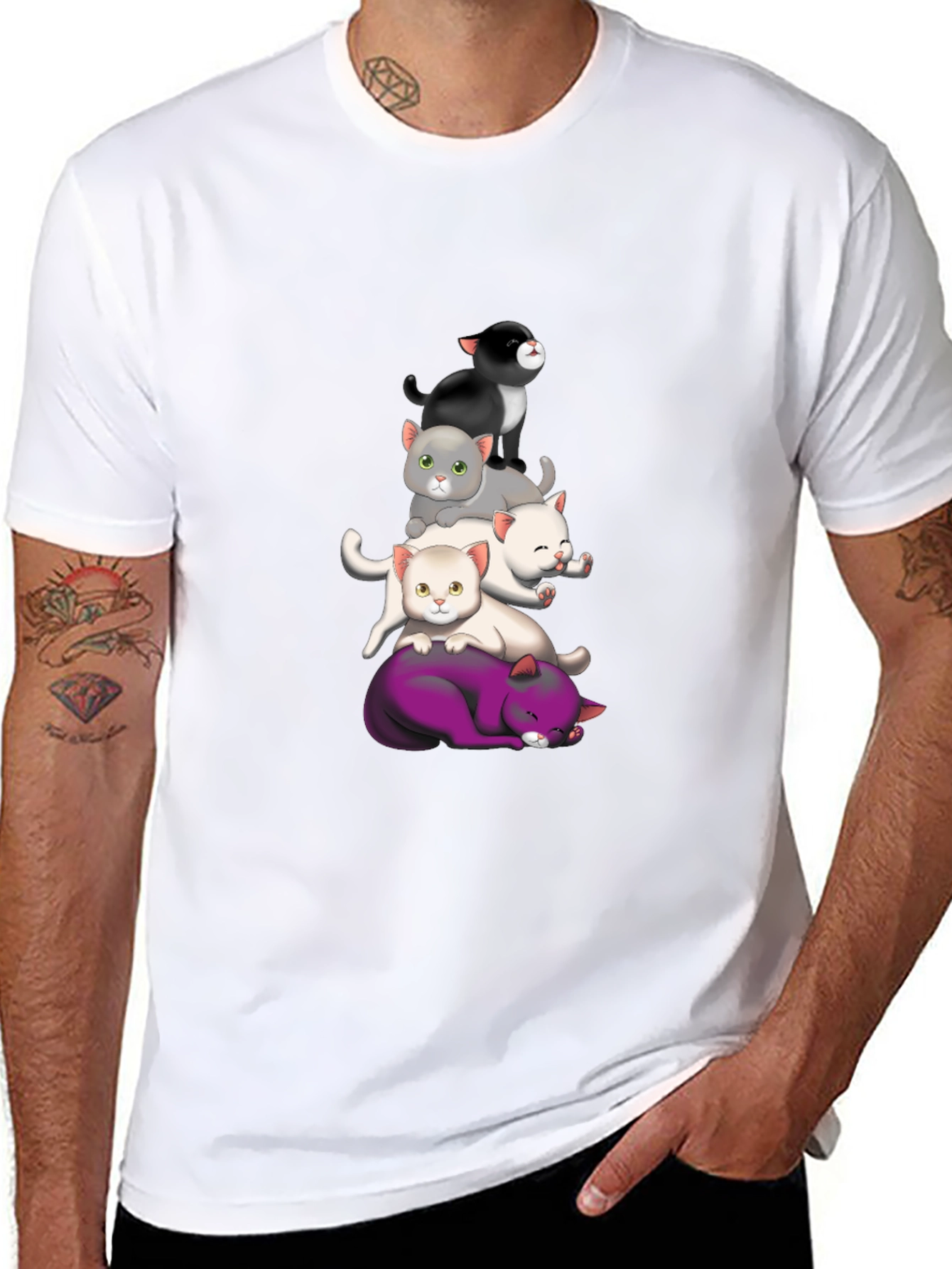 Stacked Cats Graphic Tee