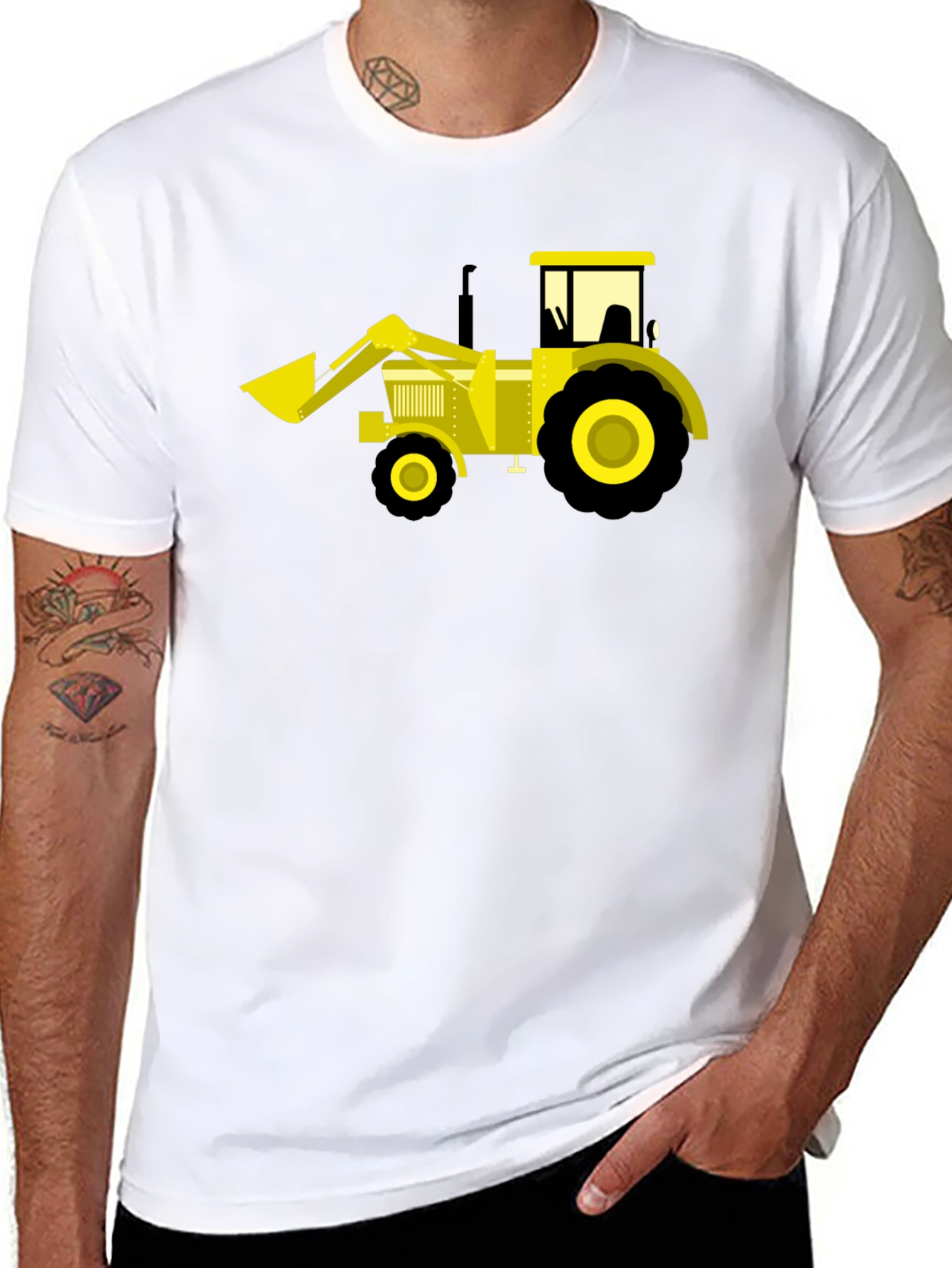 Black Tractor Graphic Tee - Fun & Unique