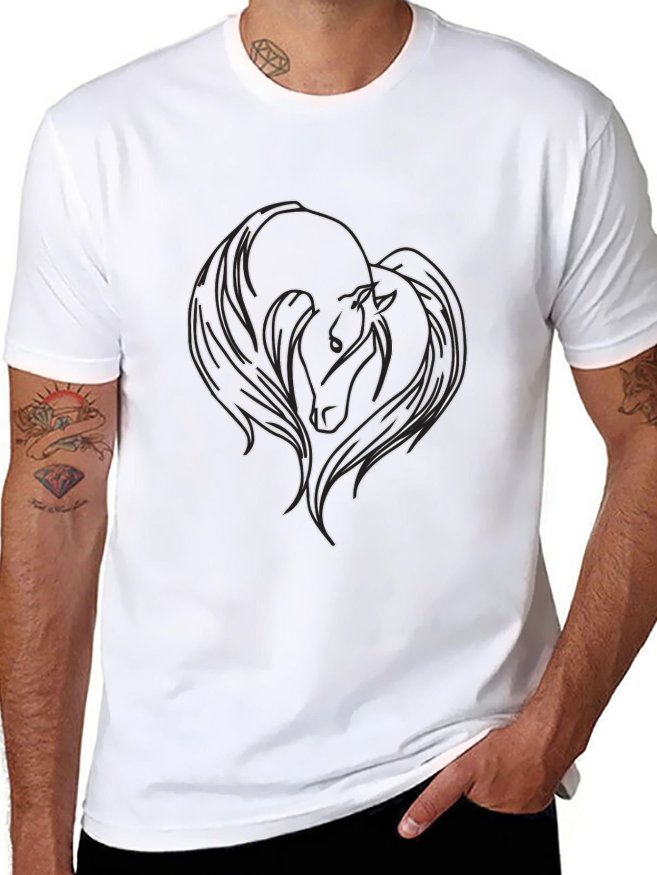 Horse Silhouette T-Shirt - Black