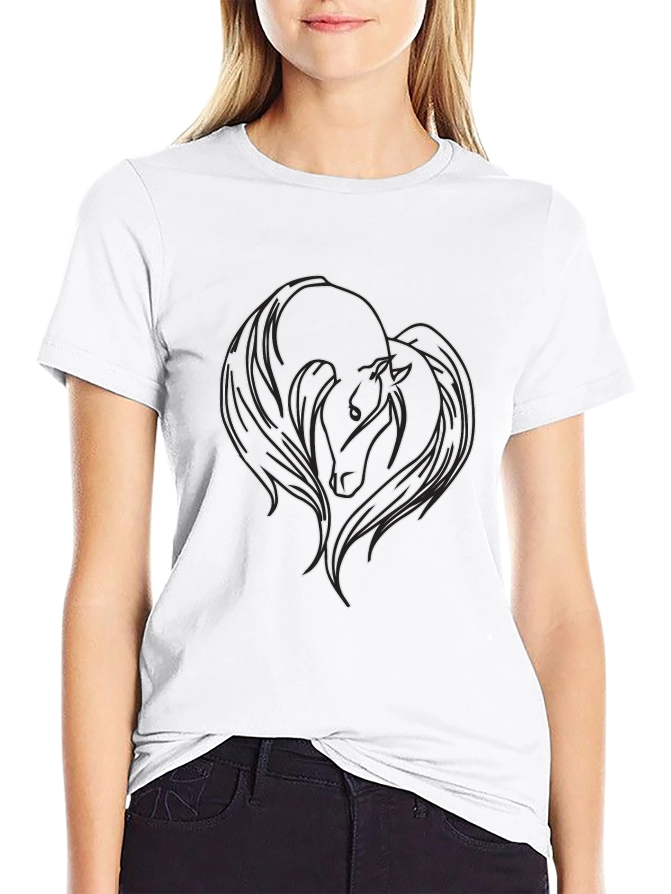 Horse Silhouette T-Shirt - Black