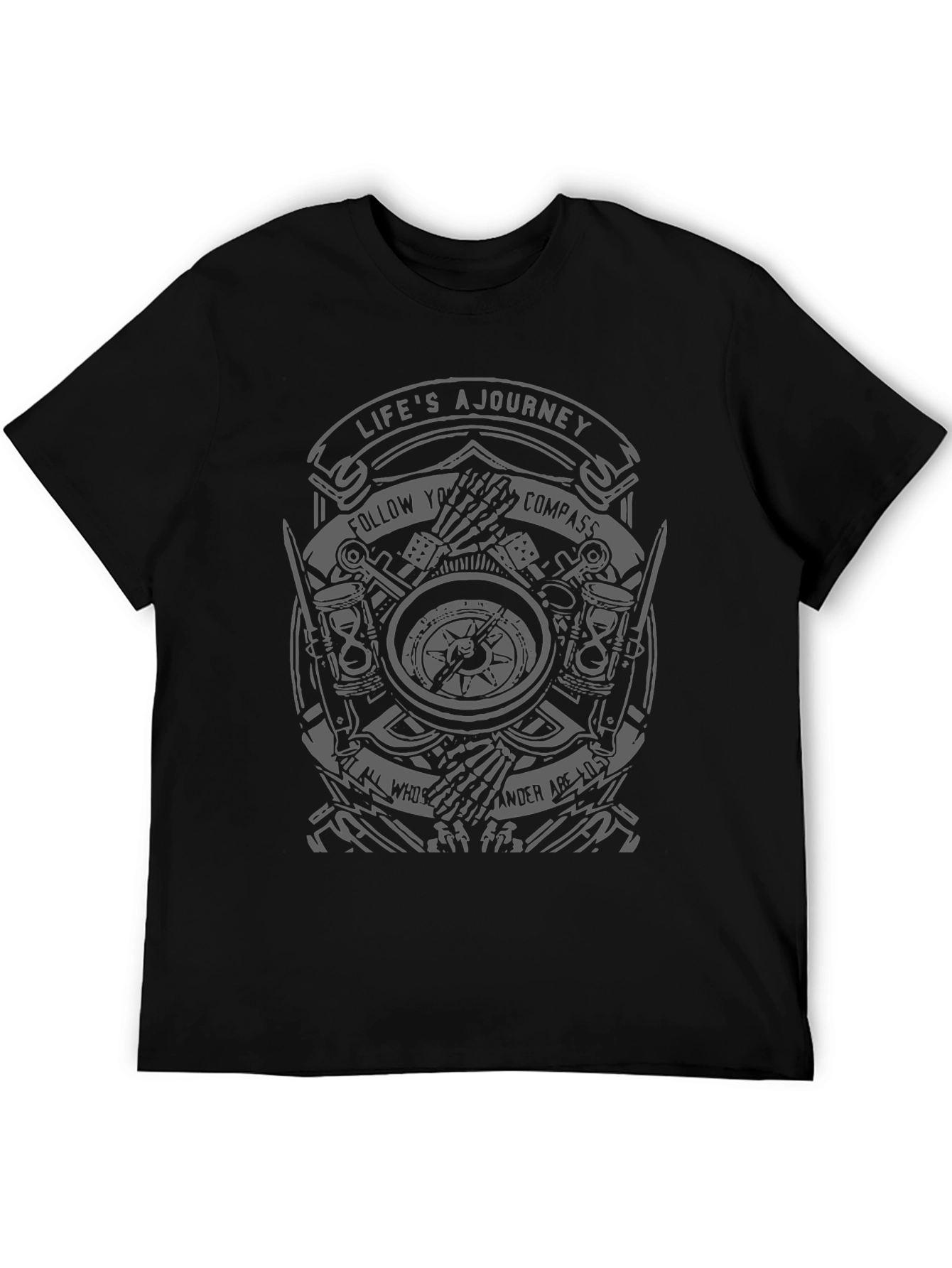 Lifes A Journey Compass Graphic T-Shirt