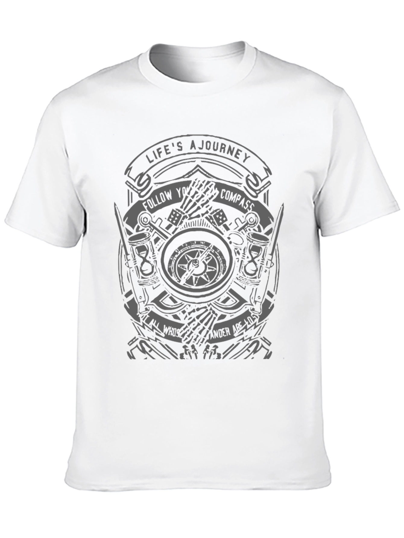 Lifes A Journey Compass Graphic T-Shirt