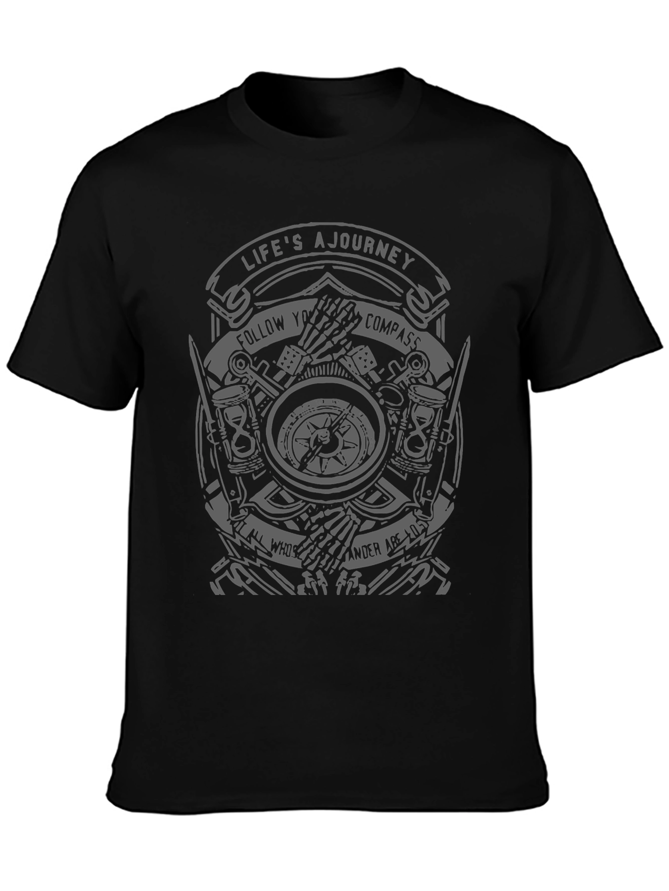 Lifes A Journey Compass Graphic T-Shirt