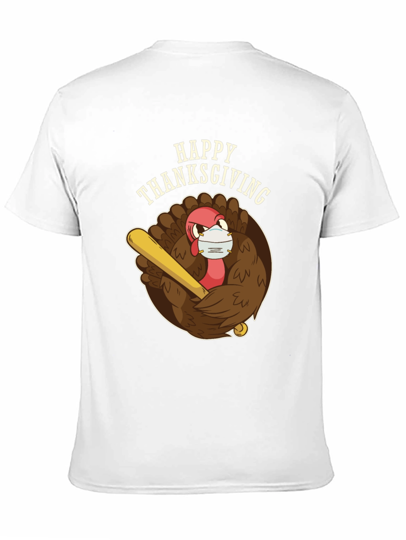 Happy Thanksgiving Turkey Mask T-Shirt