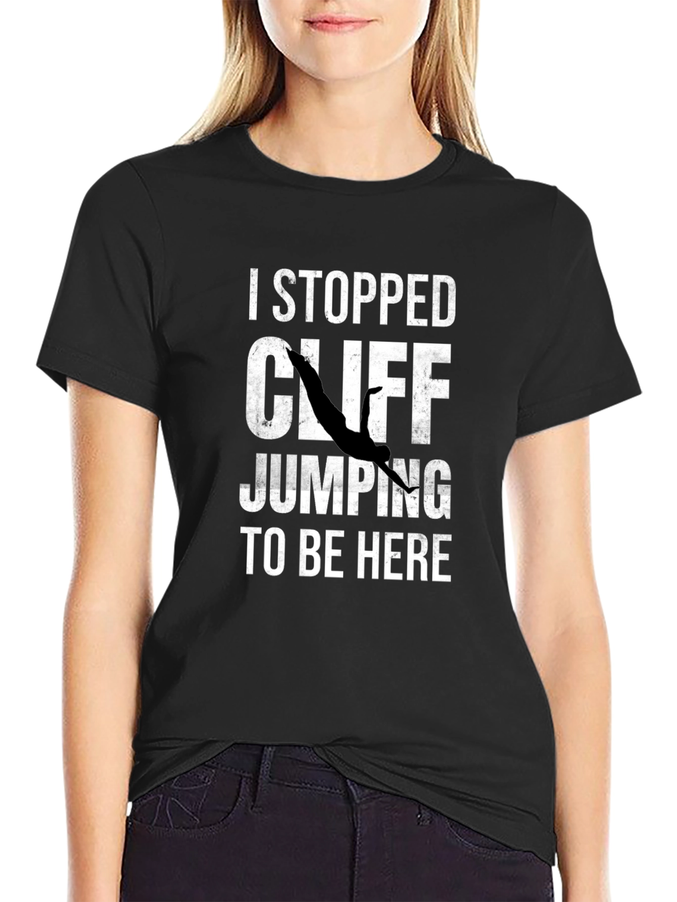 I Stopped Cliff Jumping T-Shirt - Funny Graphic Tee