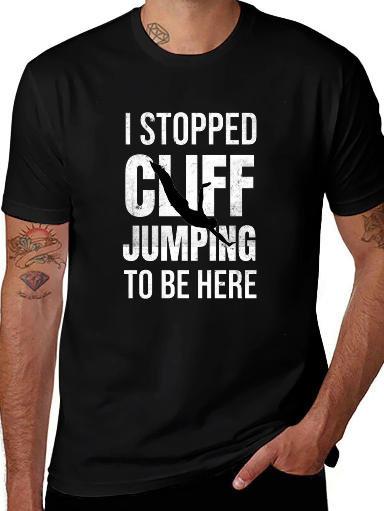 I Stopped Cliff Jumping T-Shirt - Funny Graphic Tee