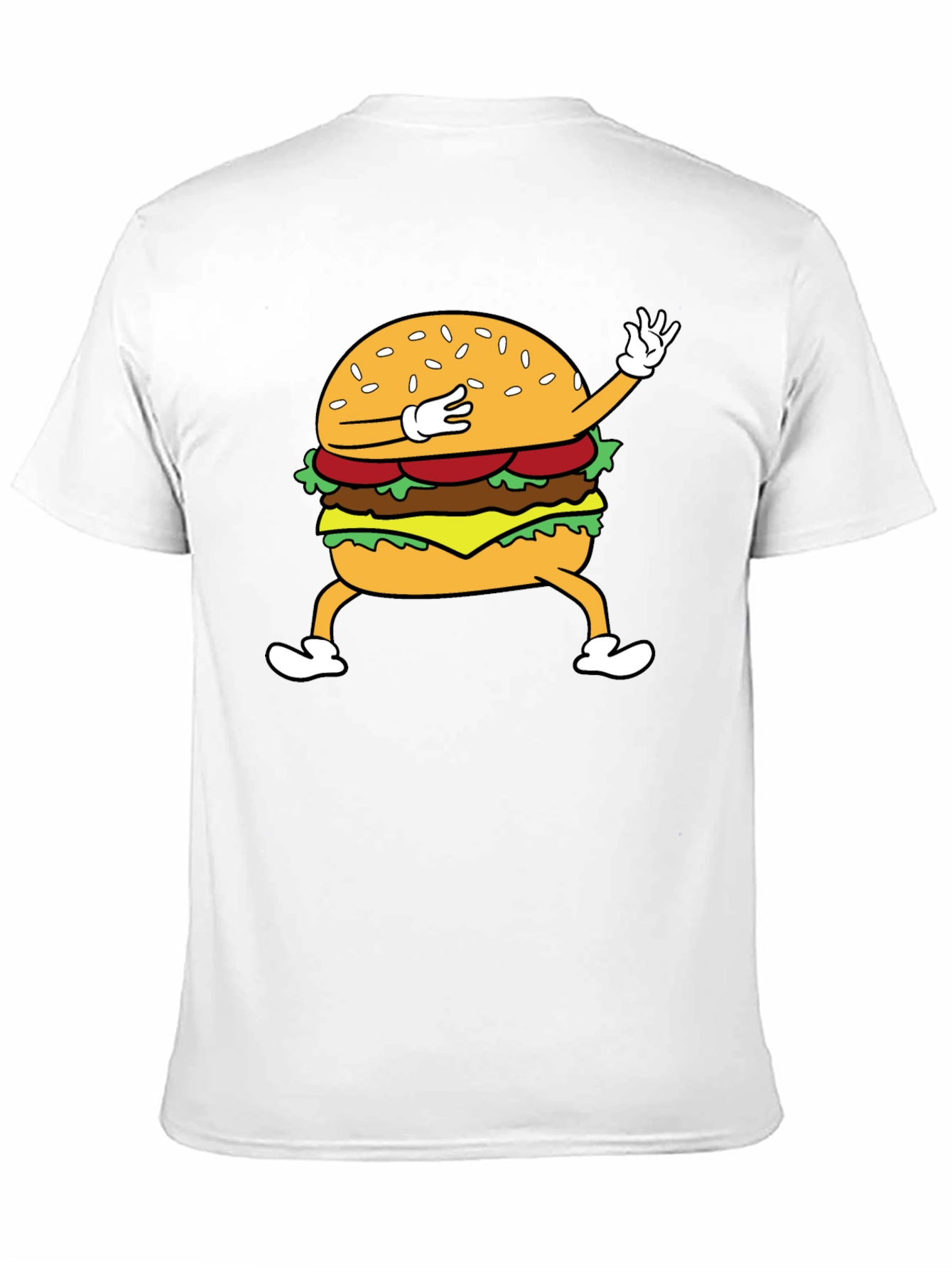 Dabbing Burger Graphic T-Shirt - Fun Casual Tee