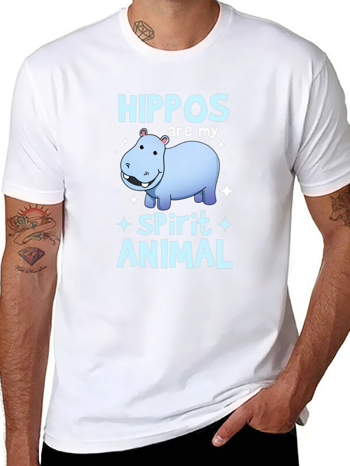 Hippo Spirit Animal Graphic T-Shirt